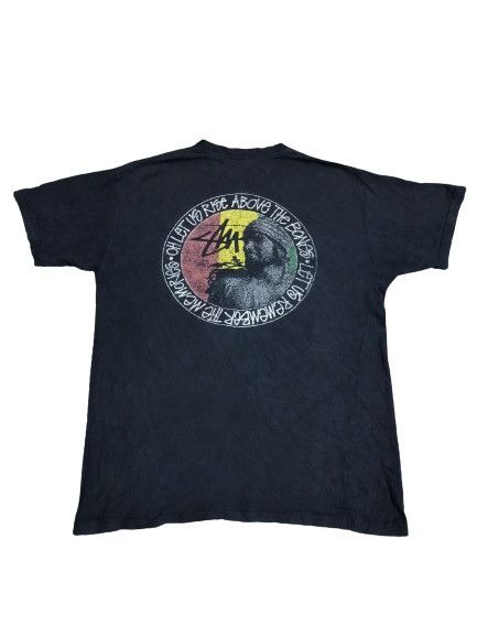 image of Vintage Stussy Above The Bones Tee in Black, Men's (Size Large)