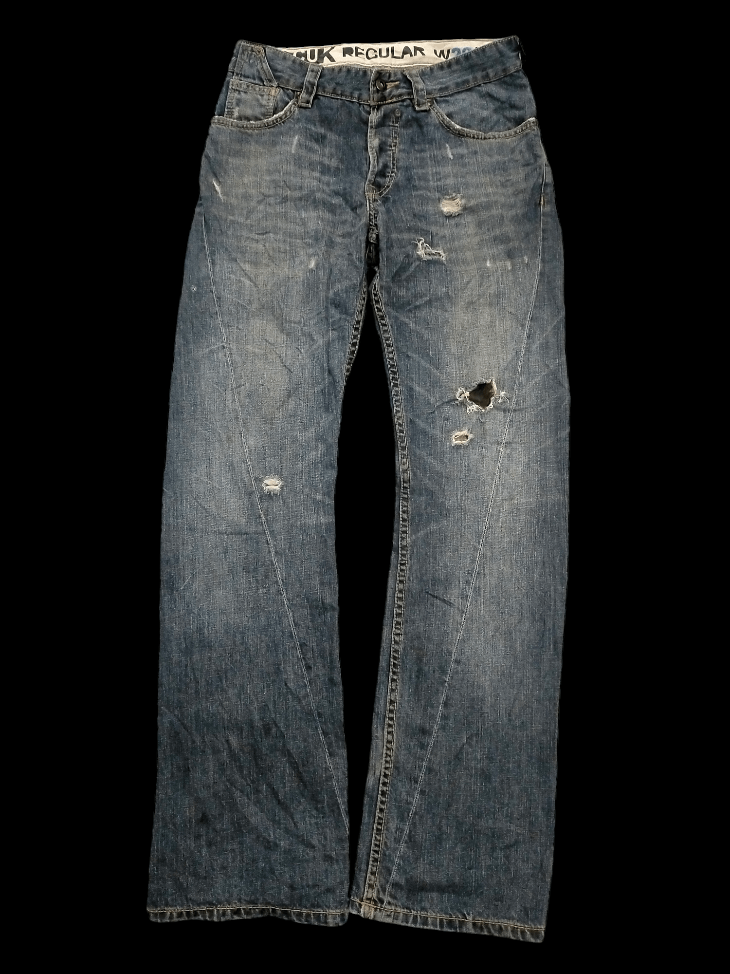 FCUK 🔥Rare🔥Fcuk Buckle Back Distressed Ripped Jeans Size US 30 / EU 46 - 1 Thumbnail