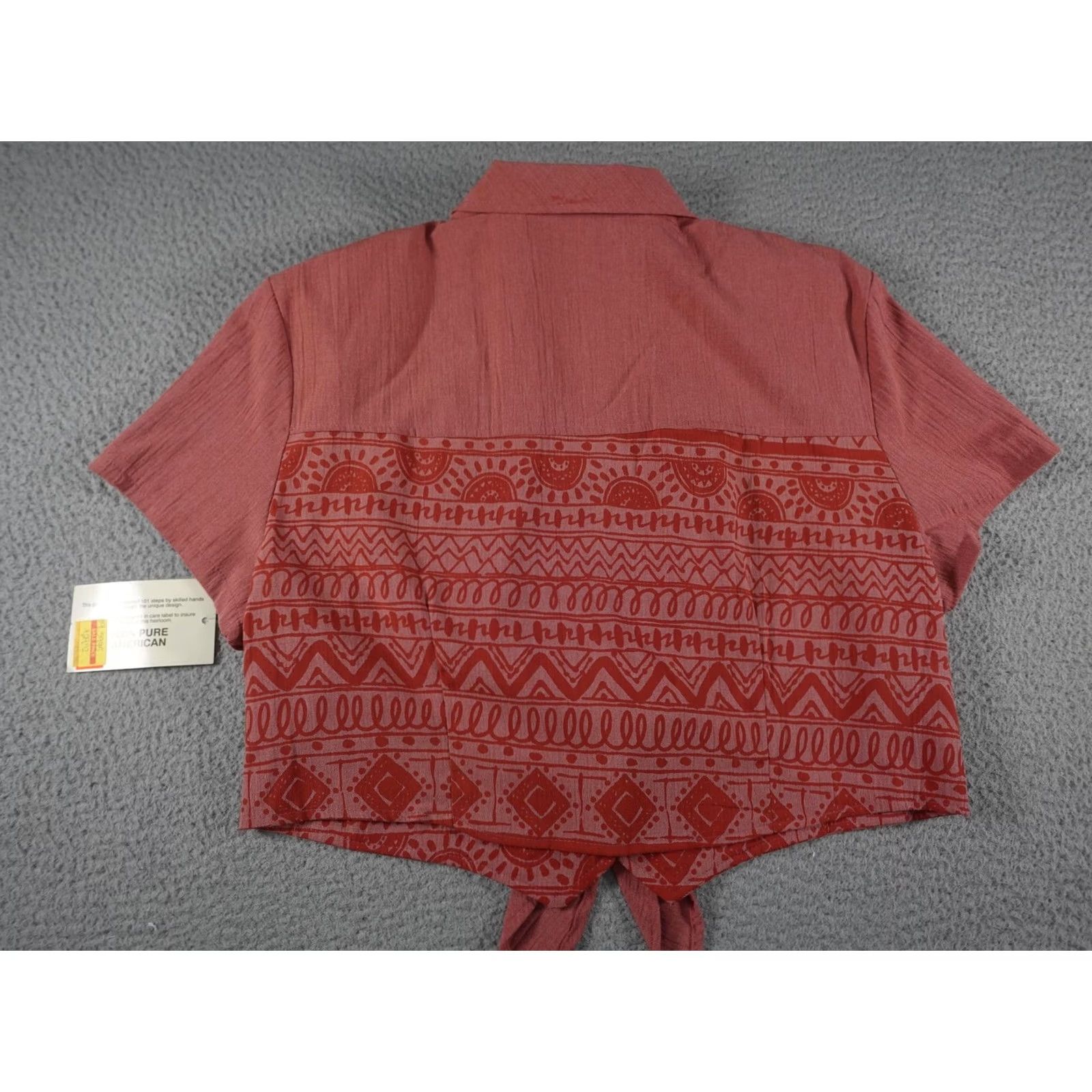 DANCER VINTAGE Western Blouse Womens XL Pink Cropped Aztec Rodeo Cowgirl Dance Horse Size XL / US 12-14 / IT 48-50 - 2 Thumbnail