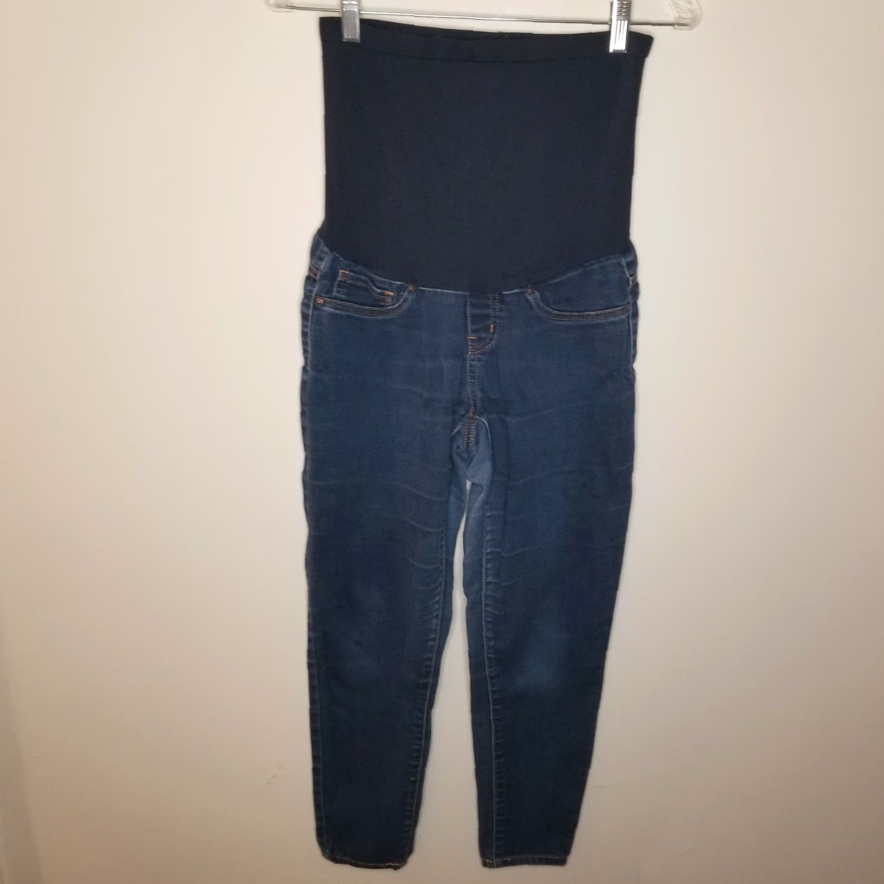 Vintage Bella Vida Womens Maternity Jeans Dark Blue Size M Stretchy Straight Women Size 32" / US 10 / IT 46 - 2 Thumbnail