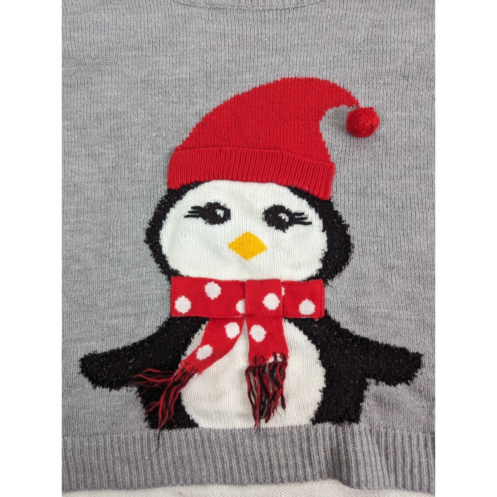 Vintage No Boundaries Women's XL Sweater Crew Neck Grey Christmas Holiday Ugly Penguin Knit Pullover Casual Christmas Women XL Gray Size XL / US 12-14 / IT 48-50 - 7 Thumbnail