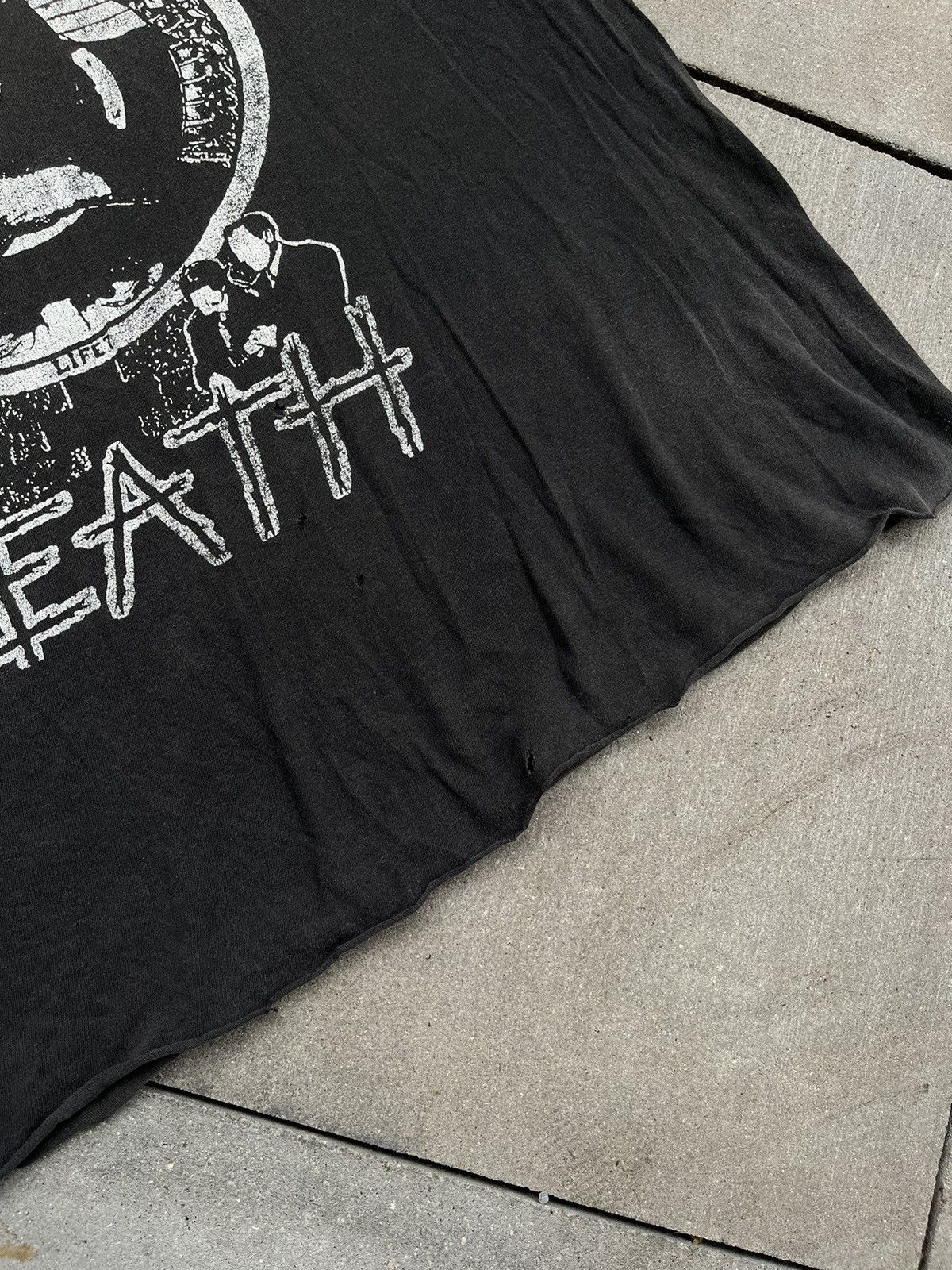 Band Tees × Vintage 80s Napalm Death Life? Scum Vintage Faded Distressed T-shirt Size US XL / EU 56 / 4 - 4 Thumbnail