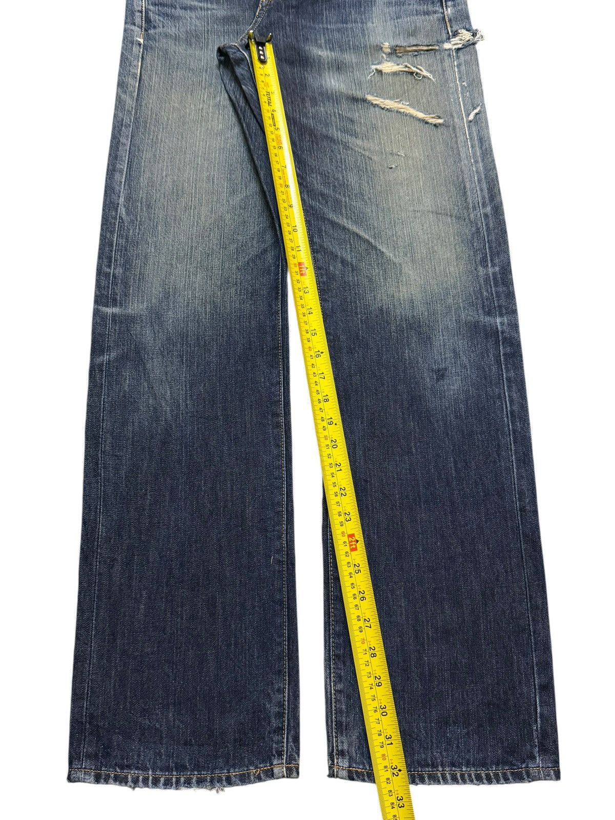 GU Vintage Y2K Japanese GU Faded Wash Distressed Straight Leg Size US 32 / EU 48 - 10 Thumbnail