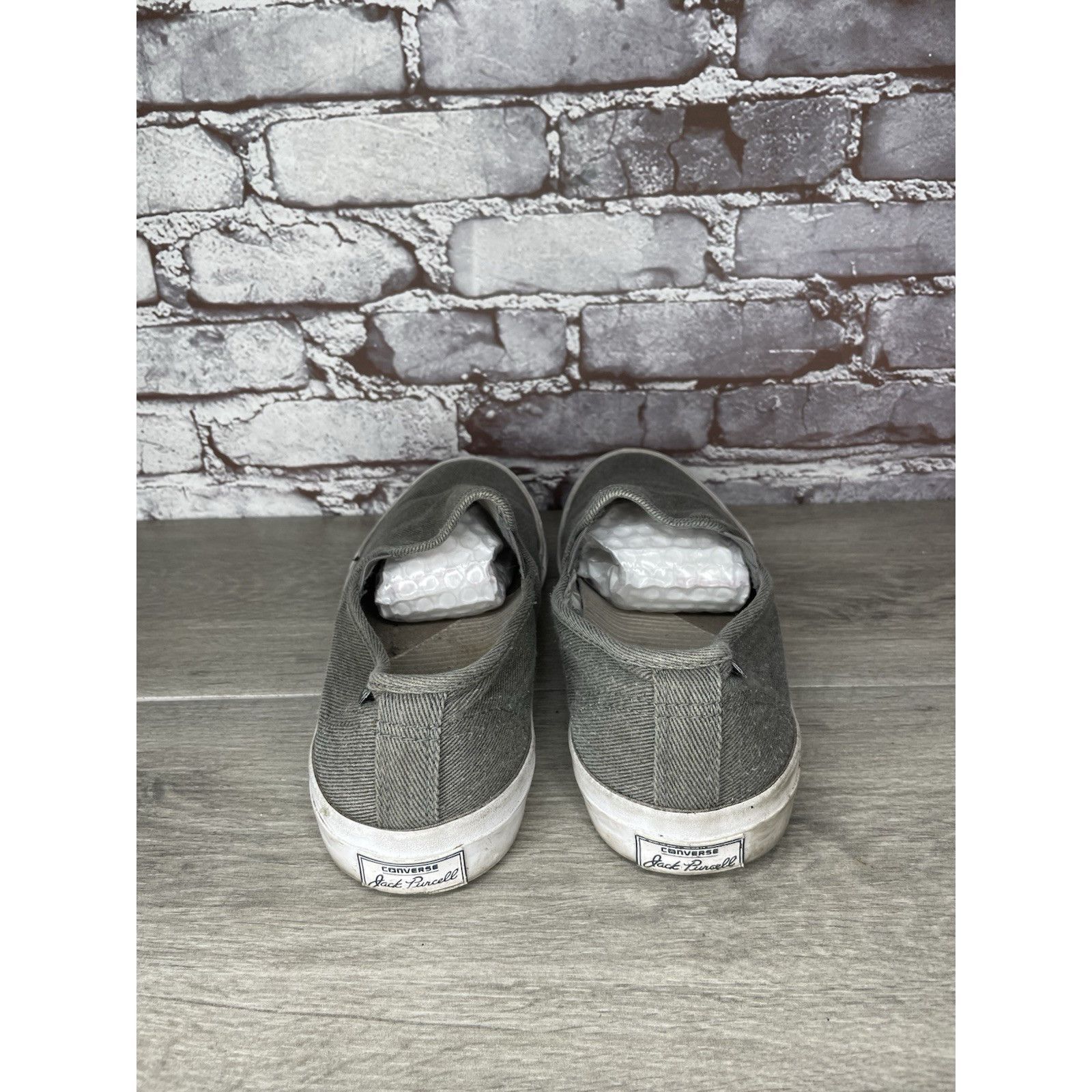 Converse Converse Jack Purcell Gray Canvas Casual Slip On Shoes Men’s Size US 10.5 / EU 43-44 - 4 Thumbnail