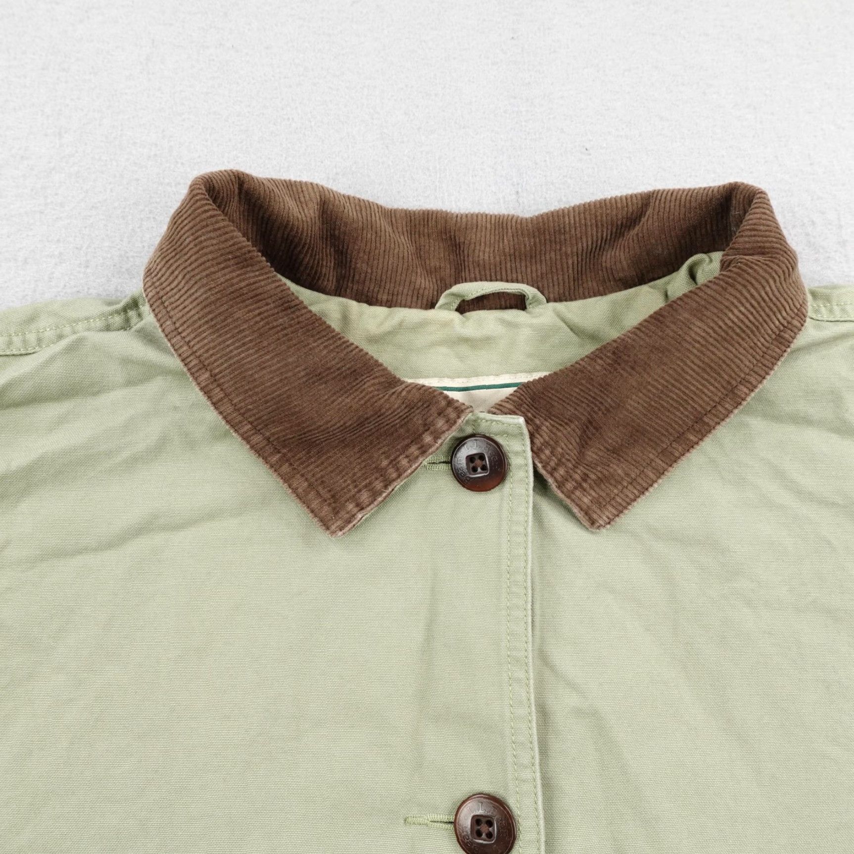 Vintage LL Bean Jacket Womens 2X Green Adirondack Barn Chore Coat Corduroy Collar Lined Size XXL / US 16-18 / IT 52-54 - 2 Thumbnail