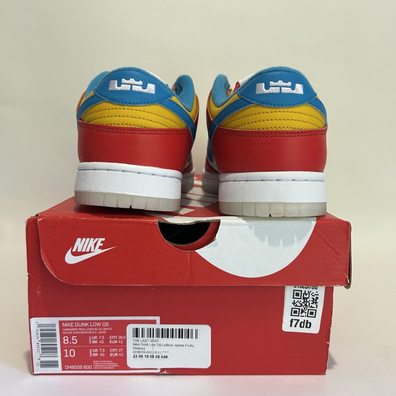 Nike Nike Dunk Low QS LeBron James "Fruity Pebbles/Habanero Red” Size US 8.5 / EU 41-42 - 4 Thumbnail