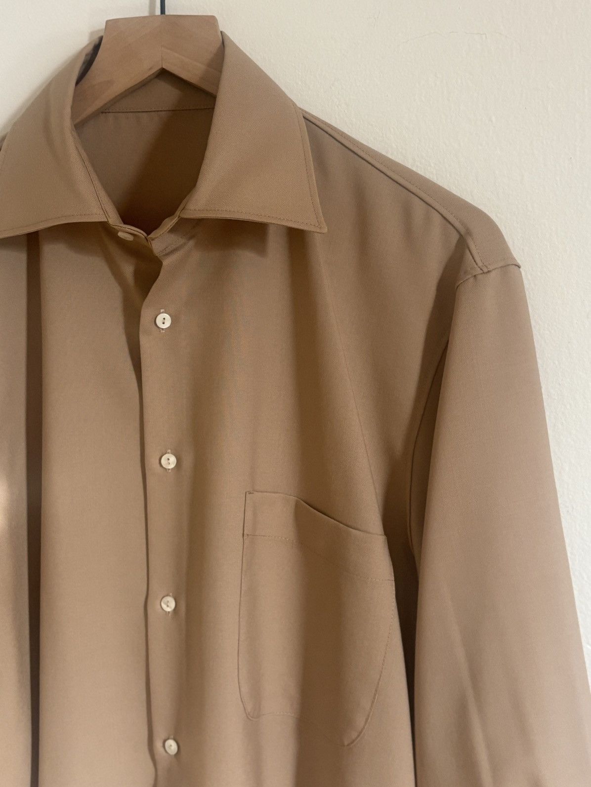 Woven Spread Collar (Wool Plain Weave) Shirt