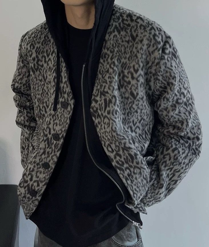 Japanese Brand × Vintage Avant garde y2k leopard woollen faux fur jacket Size US XL / EU 56 / 4 - 3 Thumbnail
