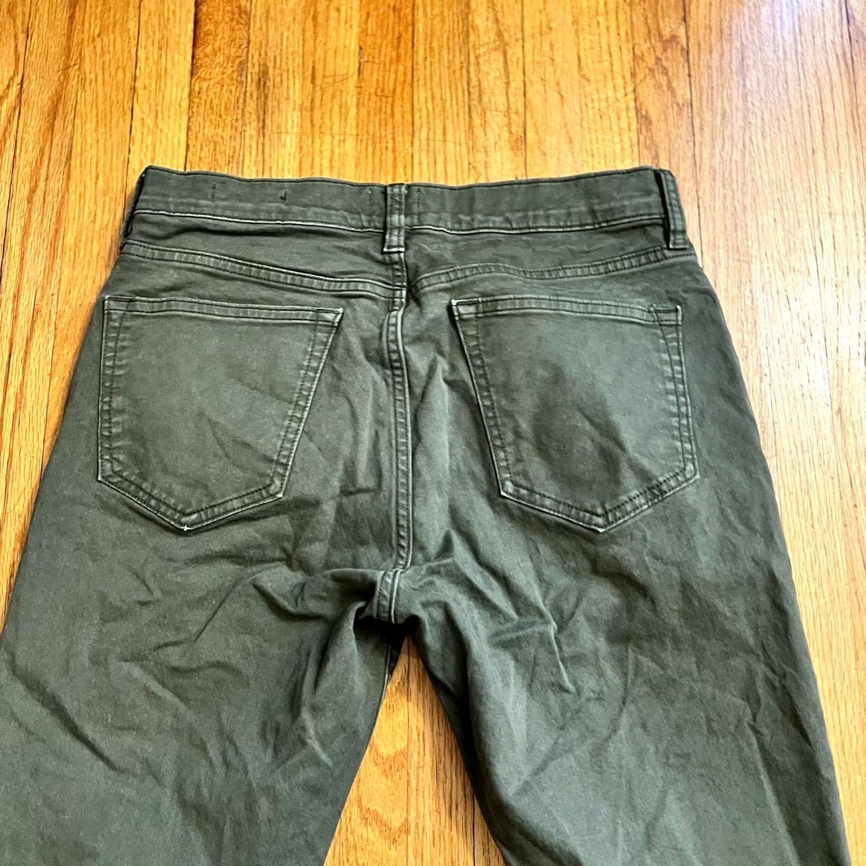 Vintage Flint & Tinder Mens Pants Green Slim Fit Chino Casual Preppy Pockets Logo 28 x30 Size US 28 / EU 44 - 2 Thumbnail