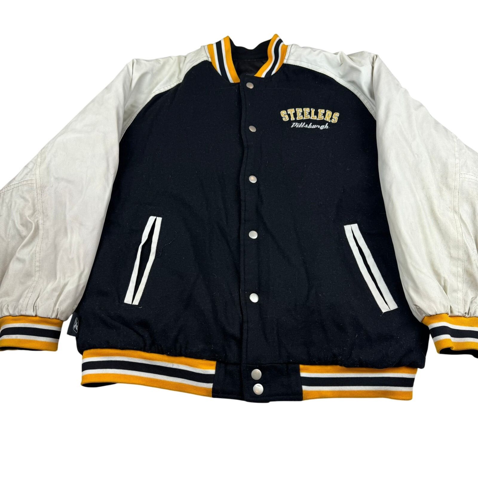 Reebok Vintage Reebok Pittsburgh Steelers Reversible Jacket Size US XL / EU 56 / 4 - 1 Thumbnail