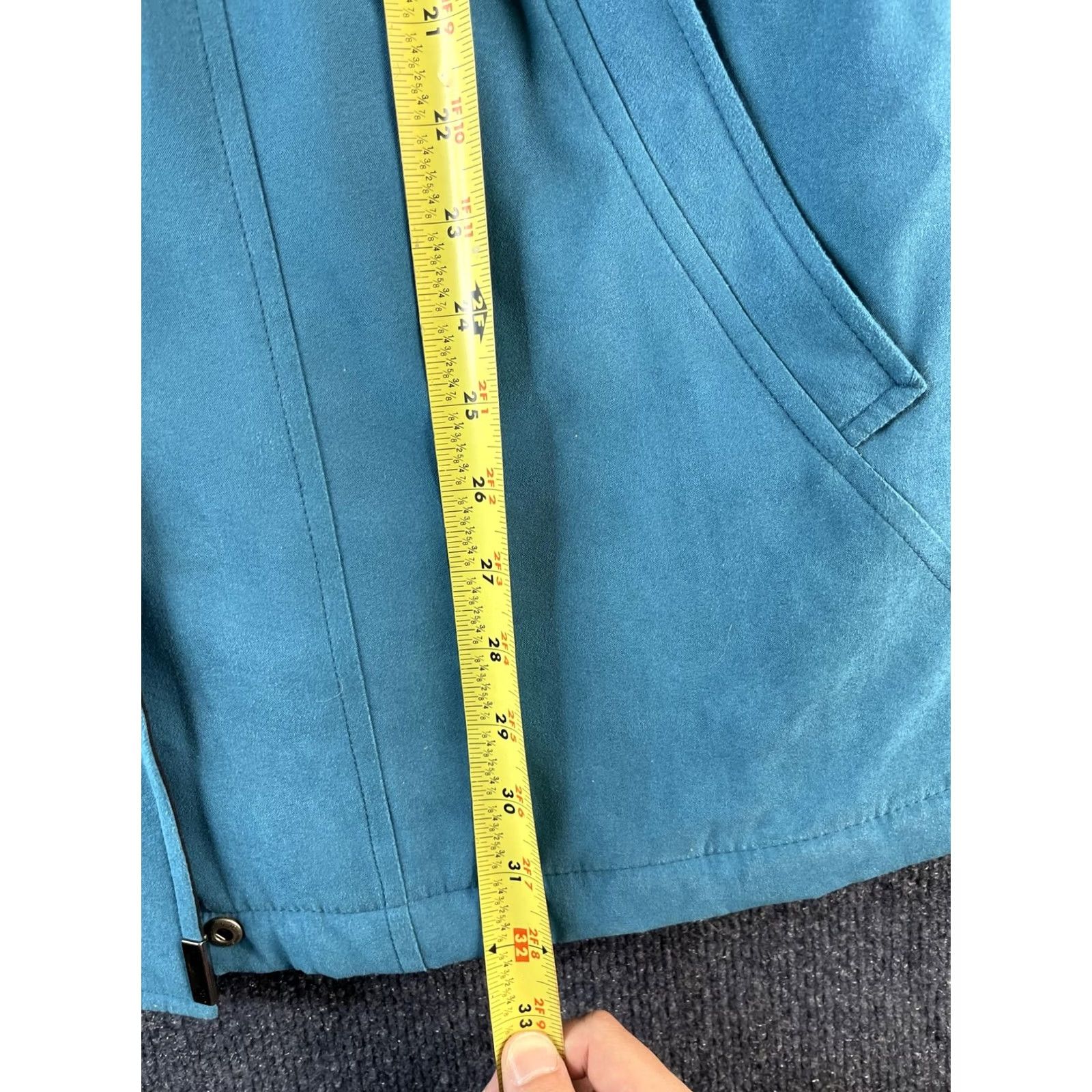 London Fog VINTAGE London Fog Coat Womens M Teal Blue Floral Lined Zip Front Pockets Mid-Length Winter Casual Mens Womens Boys Girls Size M / US 6-8 / IT 42-44 - 3 Thumbnail
