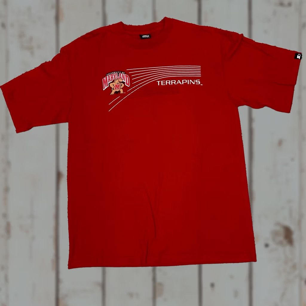Starter VINTAGE Starter Maryland Terrapins T-Shirt Adult M Red Cotton Embroidered Logo 90s University College Mens Size US M / EU 48-50 / 2 - 1 Thumbnail