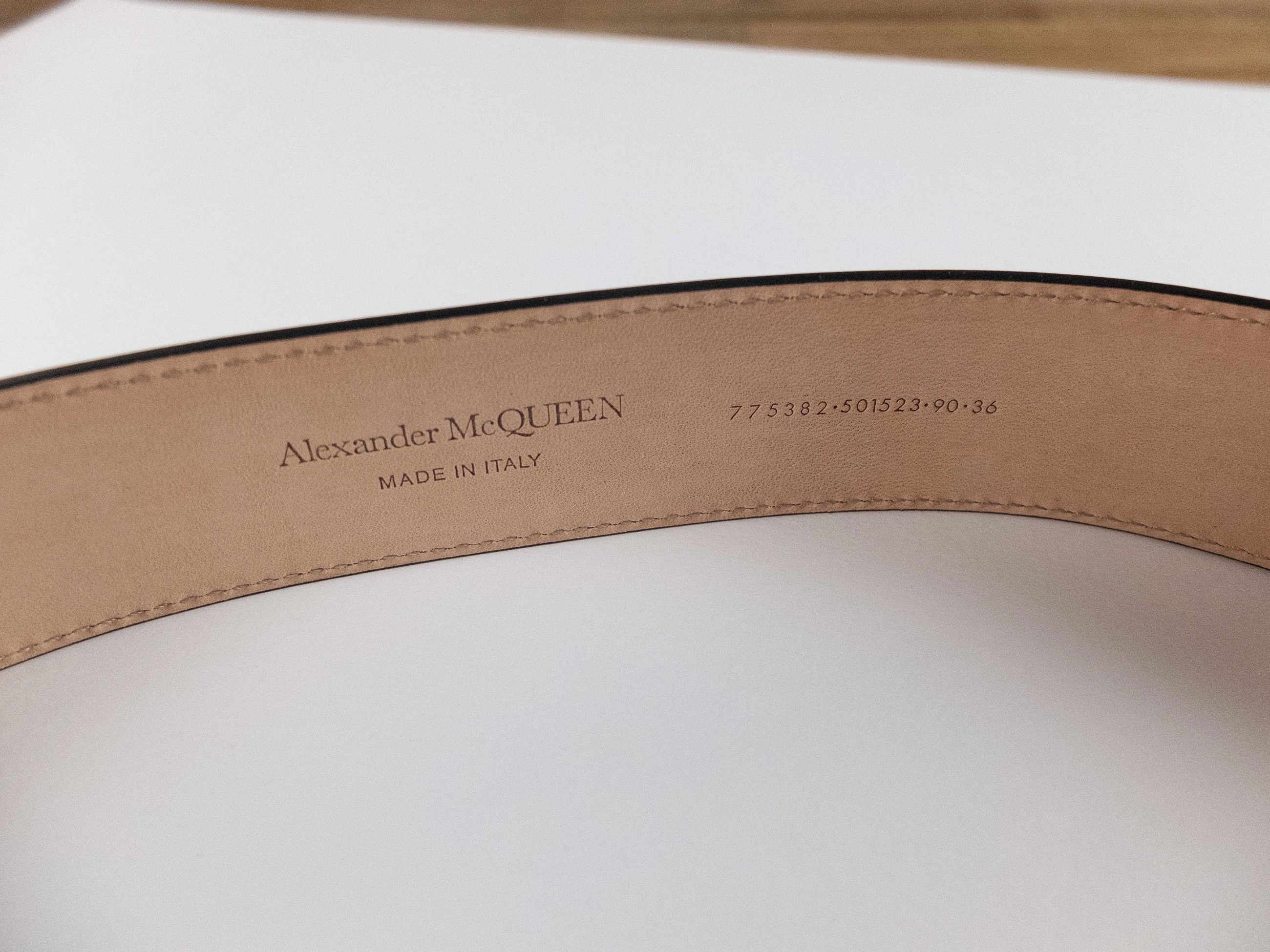 Alexander McQueen ALEXANDER MCQUEEN black leather military belt Size 90 q Size 34 - 5 Thumbnail