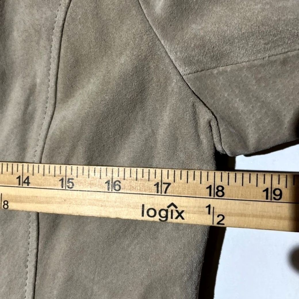 Vintage Relativity Leather Suede Blazer Jacket Tan Button Front Women Size S Brown Suede Blazer Women S Relativity Leather Size S / US 4 / IT 40 - 4 Thumbnail