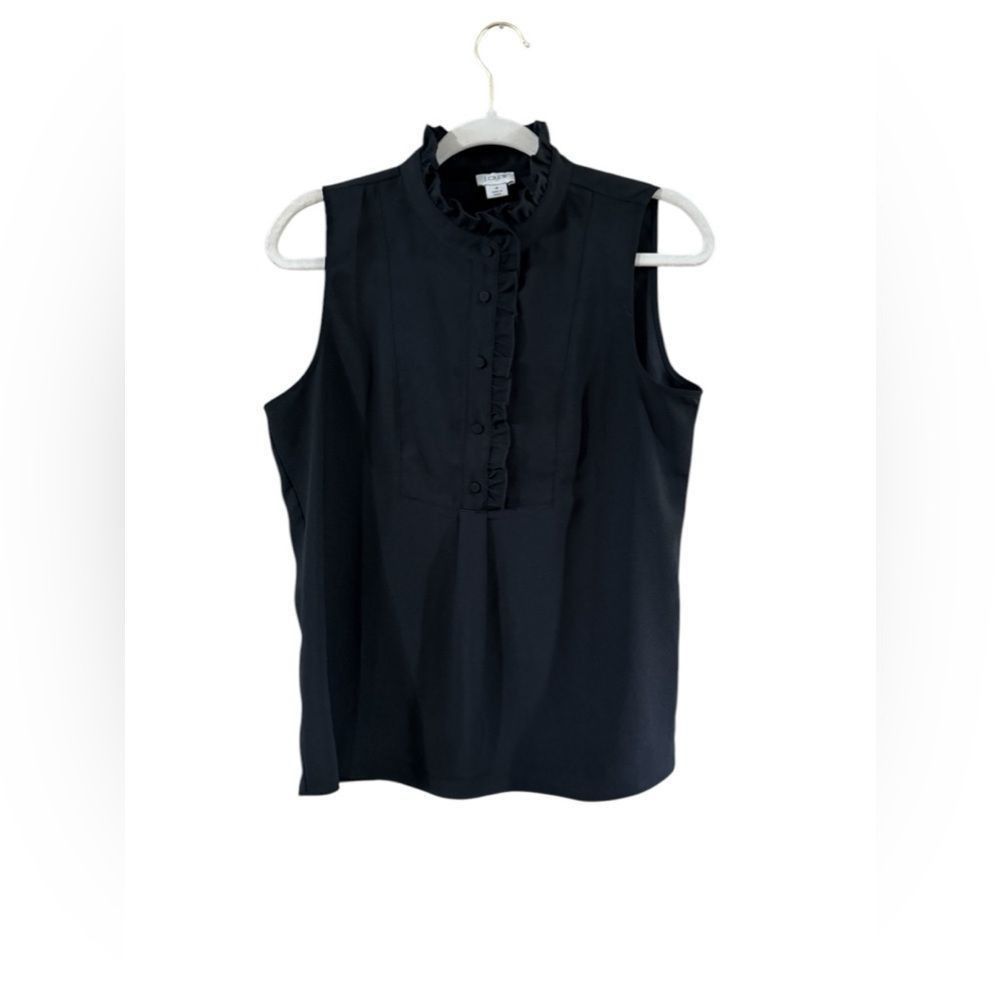 J.Crew J.Crew size 4 sleeveless black halfway button-down blouse Size S / US 4 / IT 40 - 7 Thumbnail