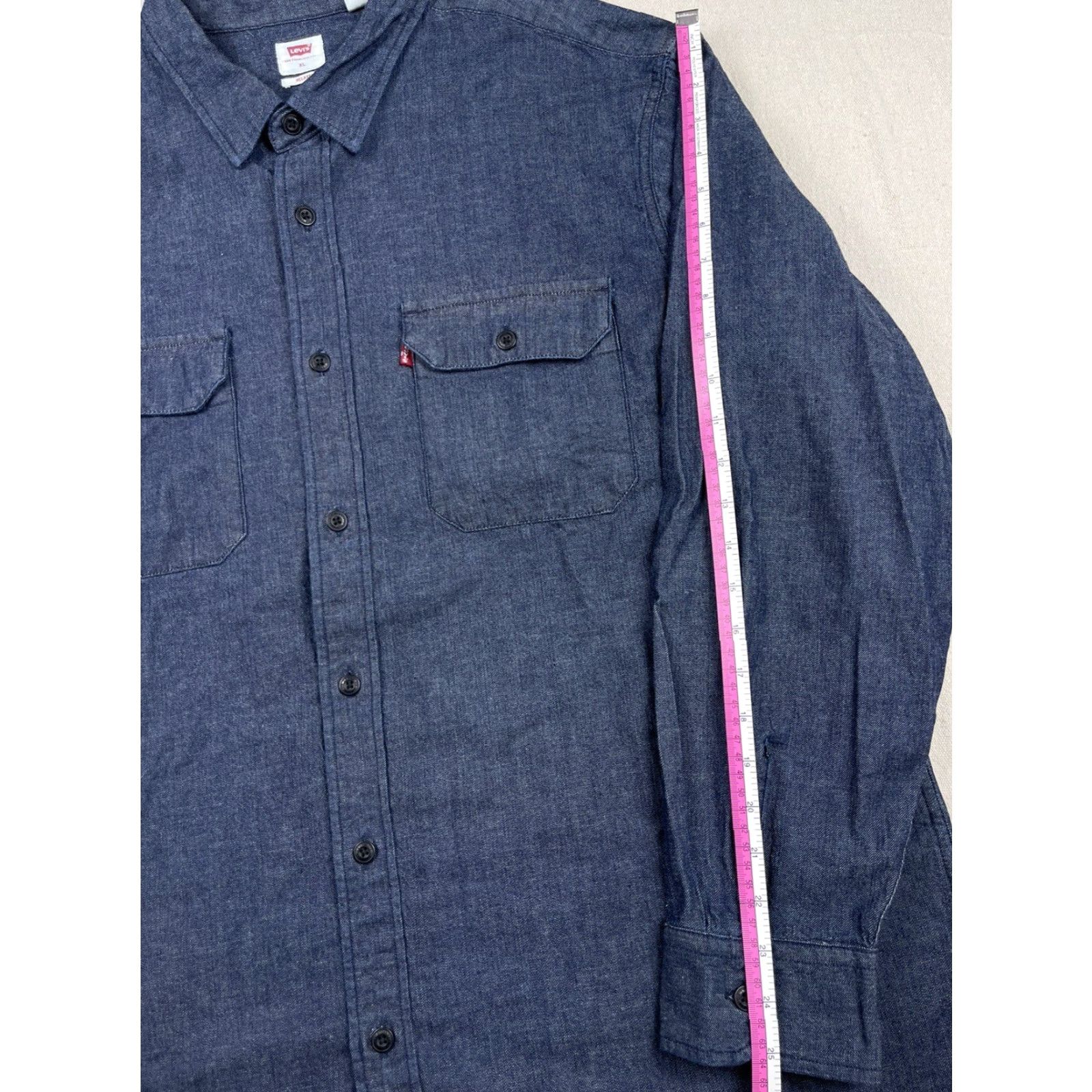 Levi's VINTAGE Levi's Denim Shirt Button-Up Mens XL Dark Blue Wash Western Relaxed Fit Size US XL / EU 56 / 4 - 5 Thumbnail