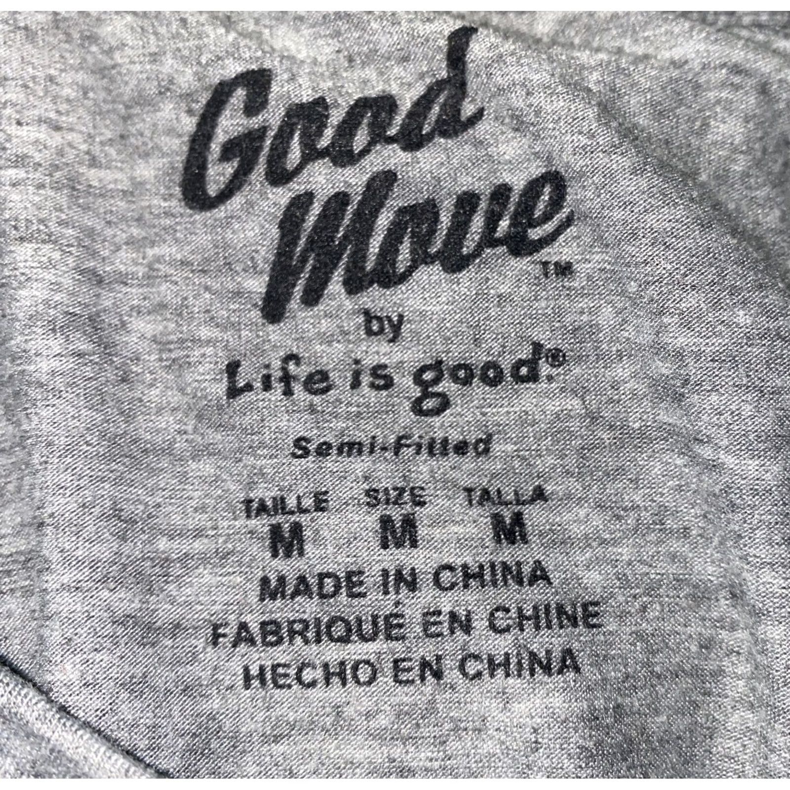 Life is Good Life Is Good Good Wave Mens Gray Short Sleeve Basic T-Shirt M Size US M / EU 48-50 / 2 - 4 Thumbnail