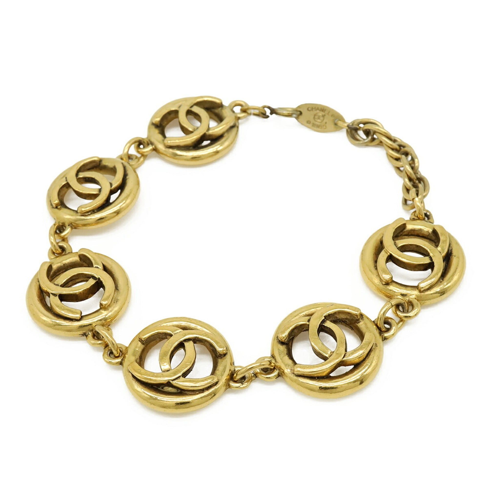 Chanel CHANEL Coco Mark Circle Chain Bracelet GP Gold Size ONE SIZE - 1 Thumbnail