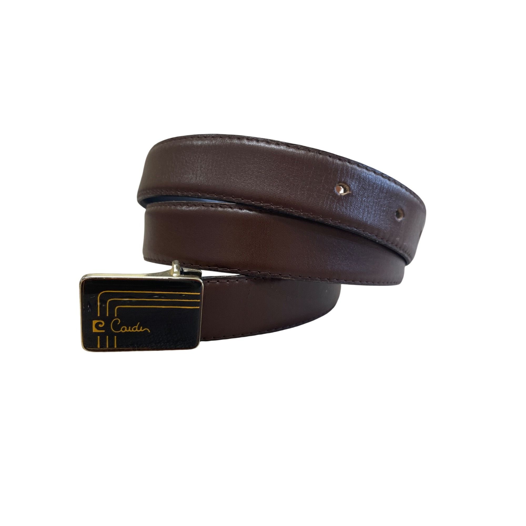 Pierre Cardin Pierre Cardin Mens Brown Leather Dress Belt 115 Gold Buckle Size ONE SIZE - 1 Thumbnail