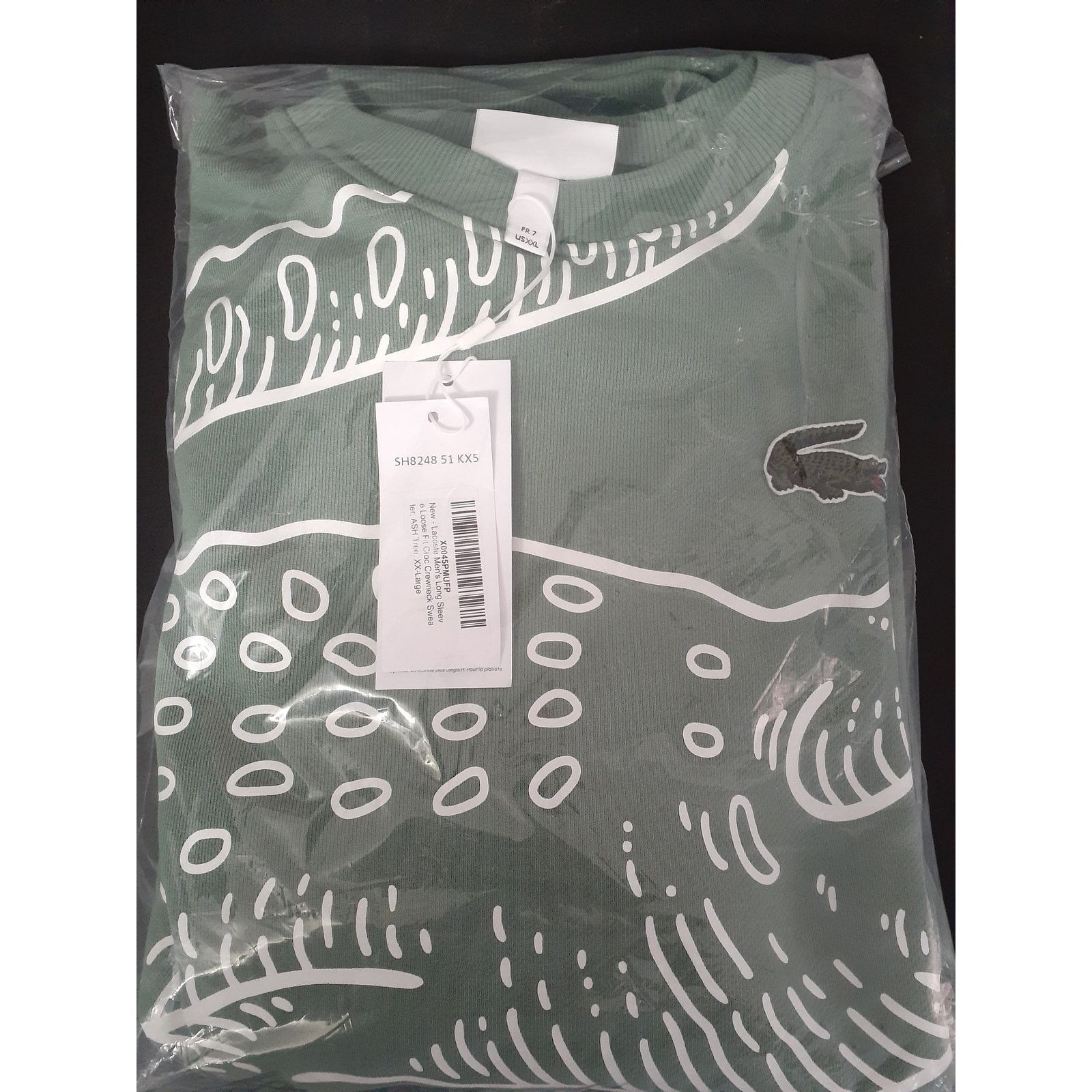 Lacoste Lacoste Mens Long Sleeve Loose Fit Croc Crewneck Sweater XXL Size US XXL / EU 58 / 5 - 2 Thumbnail