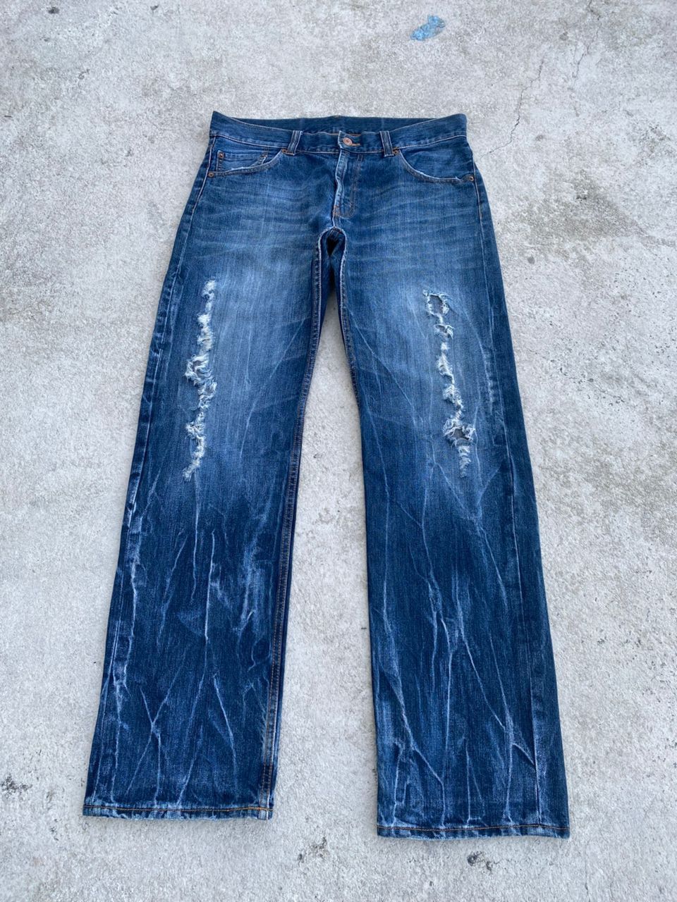 If Six Was Nine Vintage Japanese Brand Distressed Denim Size US 34 / EU 50 - 2 Thumbnail