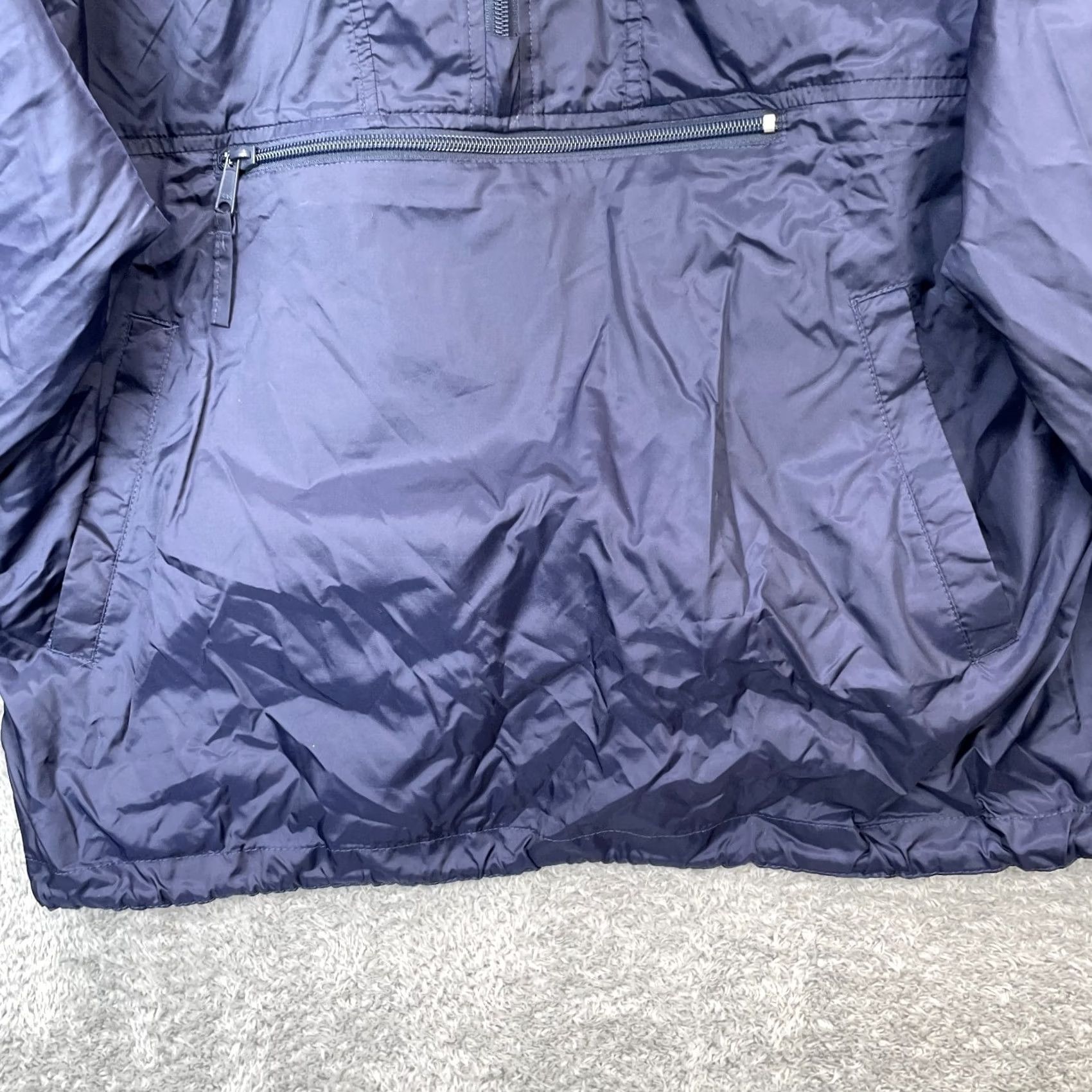 Vintage Six Flags Jacket Men Large Blue Embroidered Logo Zip Hooded Windbreaker Anorak Coat Active Wear Size US L / EU 52-54 / 3 - 6 Thumbnail
