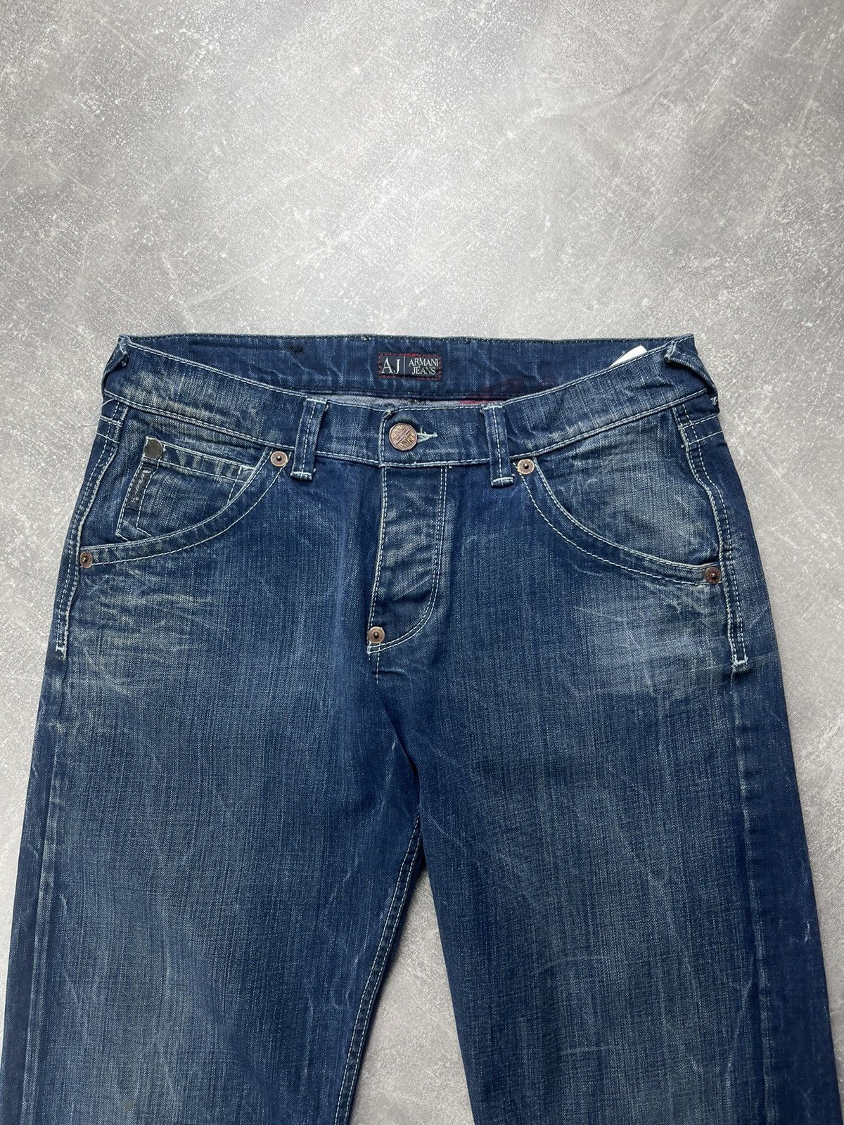 Armani Armani Jeans Vintage Indigo Blue Denim Zipper Pocket Jeans Size US 32 / EU 48 - 9 Thumbnail