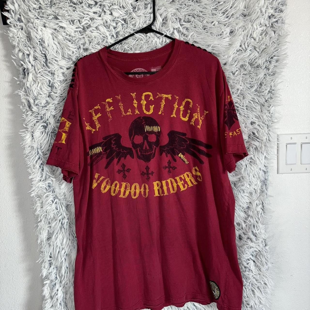 Affliction Affliction Voodoo Riders burgundy and yellow t-shirt Size US XXL / EU 58 / 5 - 1 Thumbnail