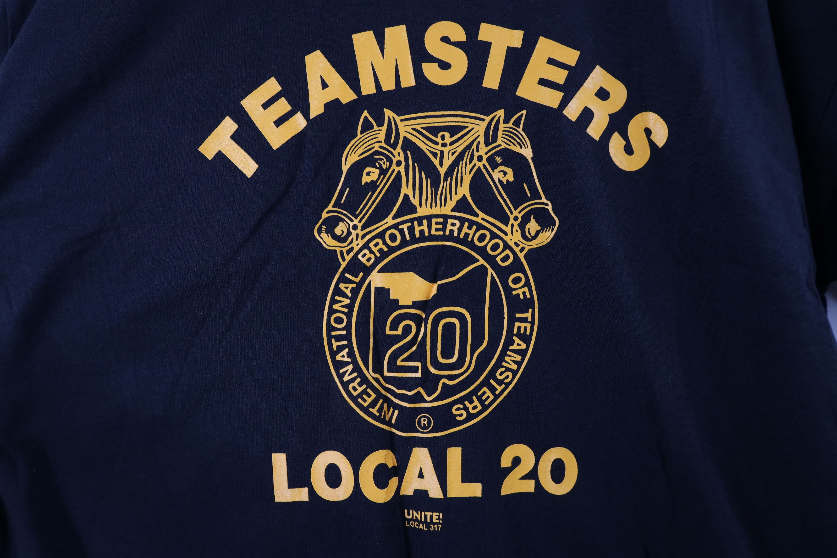 Vintage Deadstock Vintage 90s 20 Teamsters Union T-Shirt Black USA Size US XL / EU 56 / 4 - 4 Thumbnail
