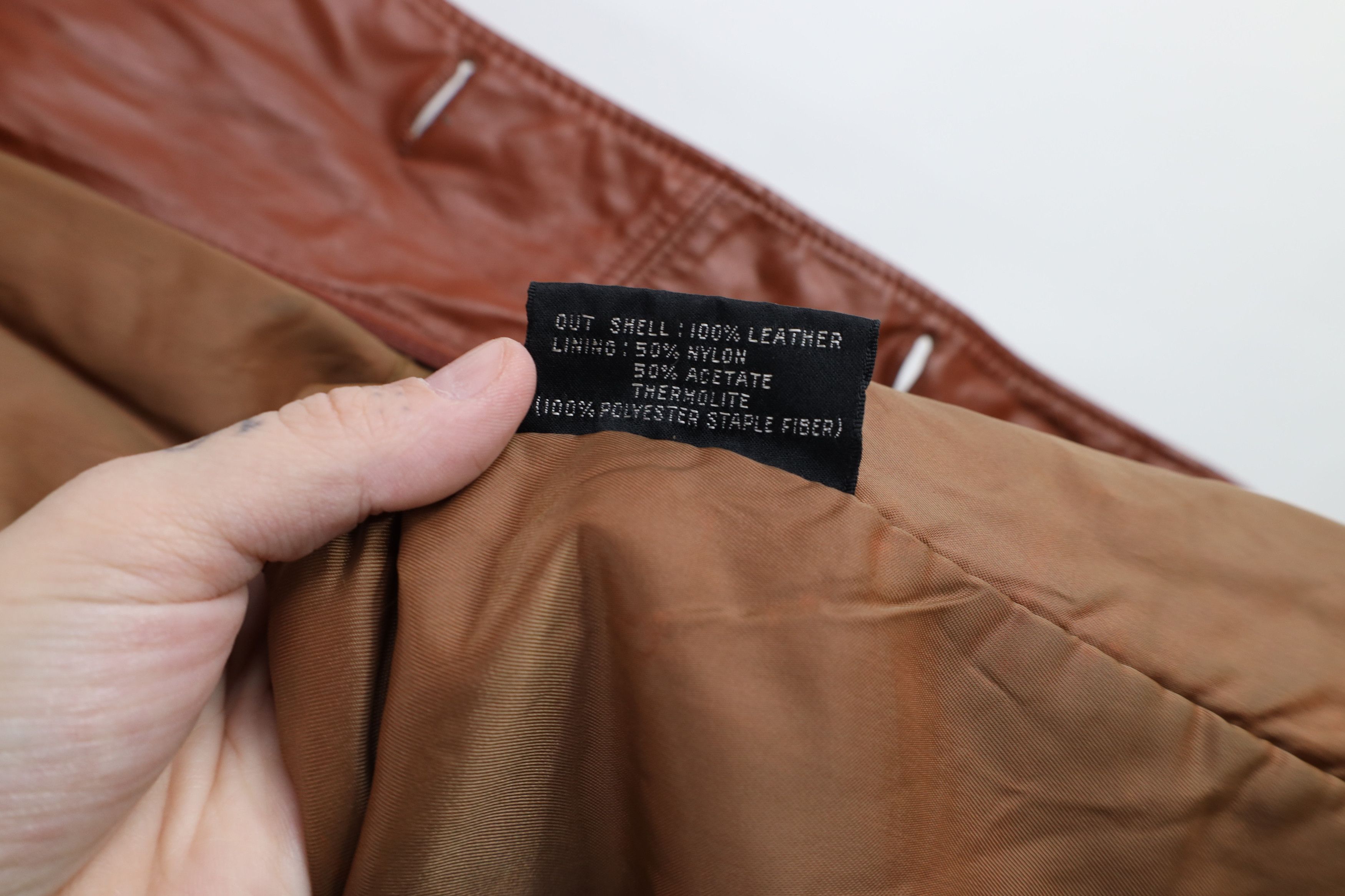 Vintage Vintage 70s Streetwear Lined Leather Button Jacket Brown USA Size US XL / EU 56 / 4 - 12 Thumbnail