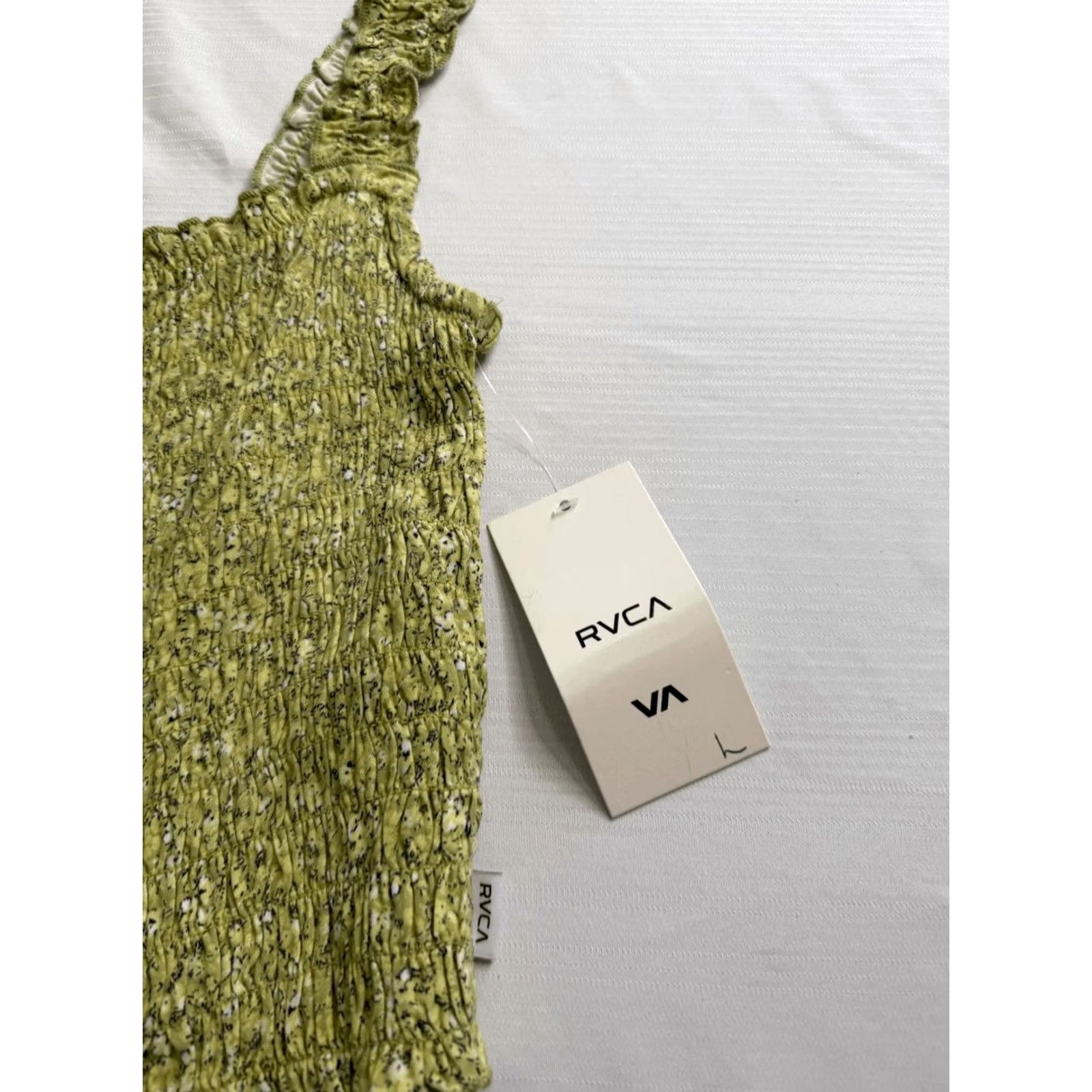 Rvca Tank Adult Large Green Terrace Smocked New Womens, Women's — image 2 of 6