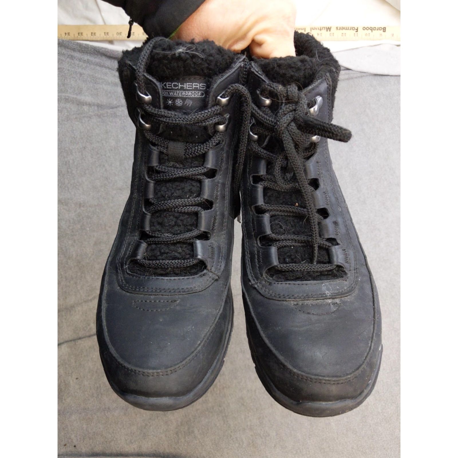 SKECHERS Skechers Snow Boots Womens 8 Black Waterproof Faux Fur Ankle Zip Winter UlTRA GO 144756 Size US 8 / IT 38 - 3 Thumbnail