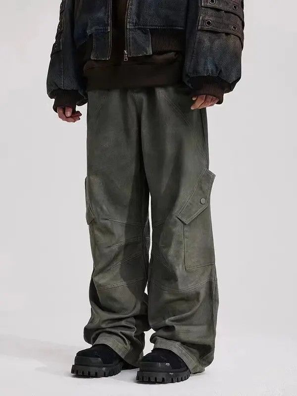 Japanese Brand × Jean × Vintage Retro Scimitar Pocket Distressed Wide Leg Jeans Size US 32 / EU 48 - 1 Thumbnail