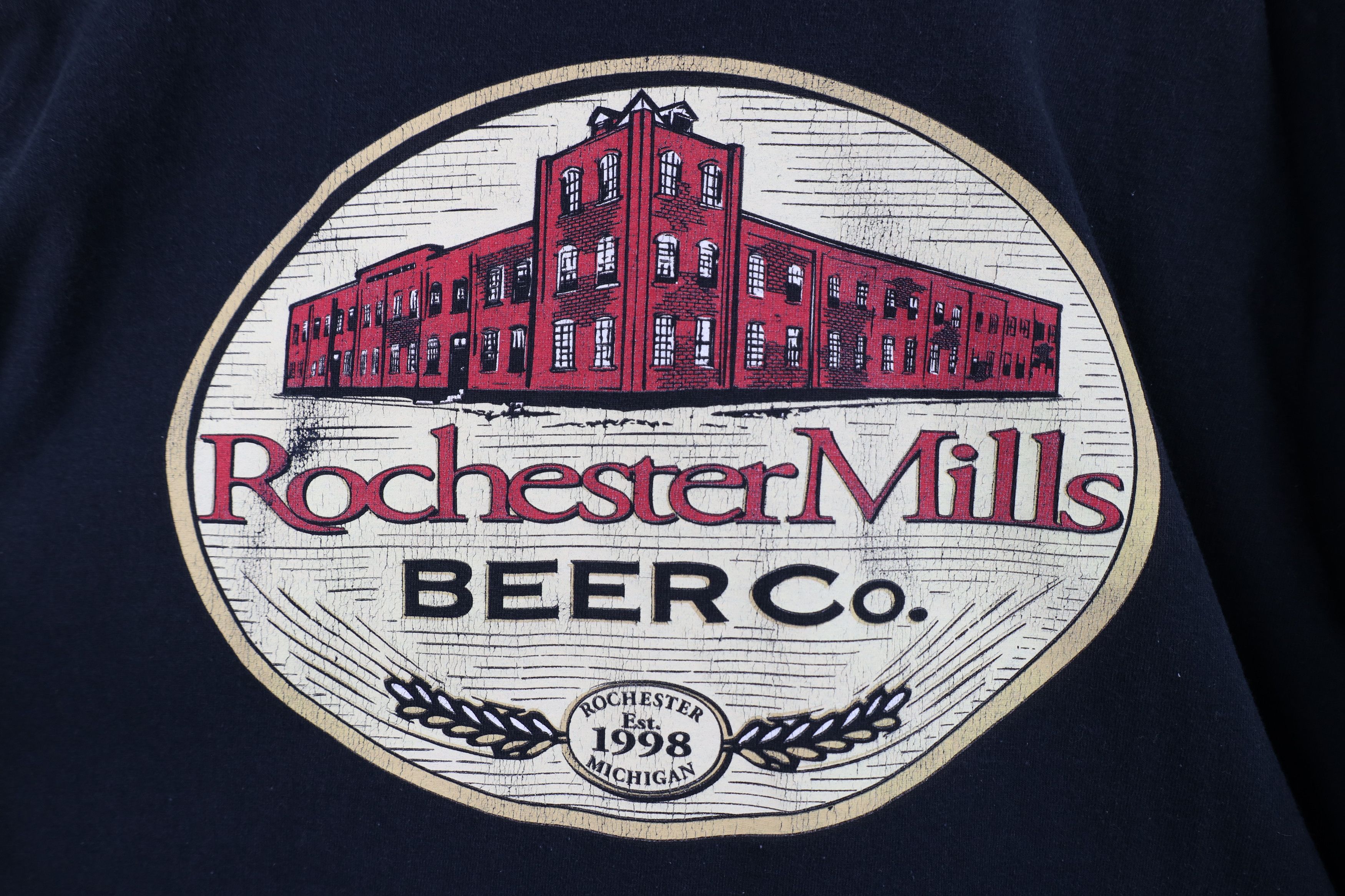 Vintage Vintage 90s Spell Out Rochester Mills Beer Co T-Shirt Black Size US XL / EU 56 / 4 - 9 Thumbnail