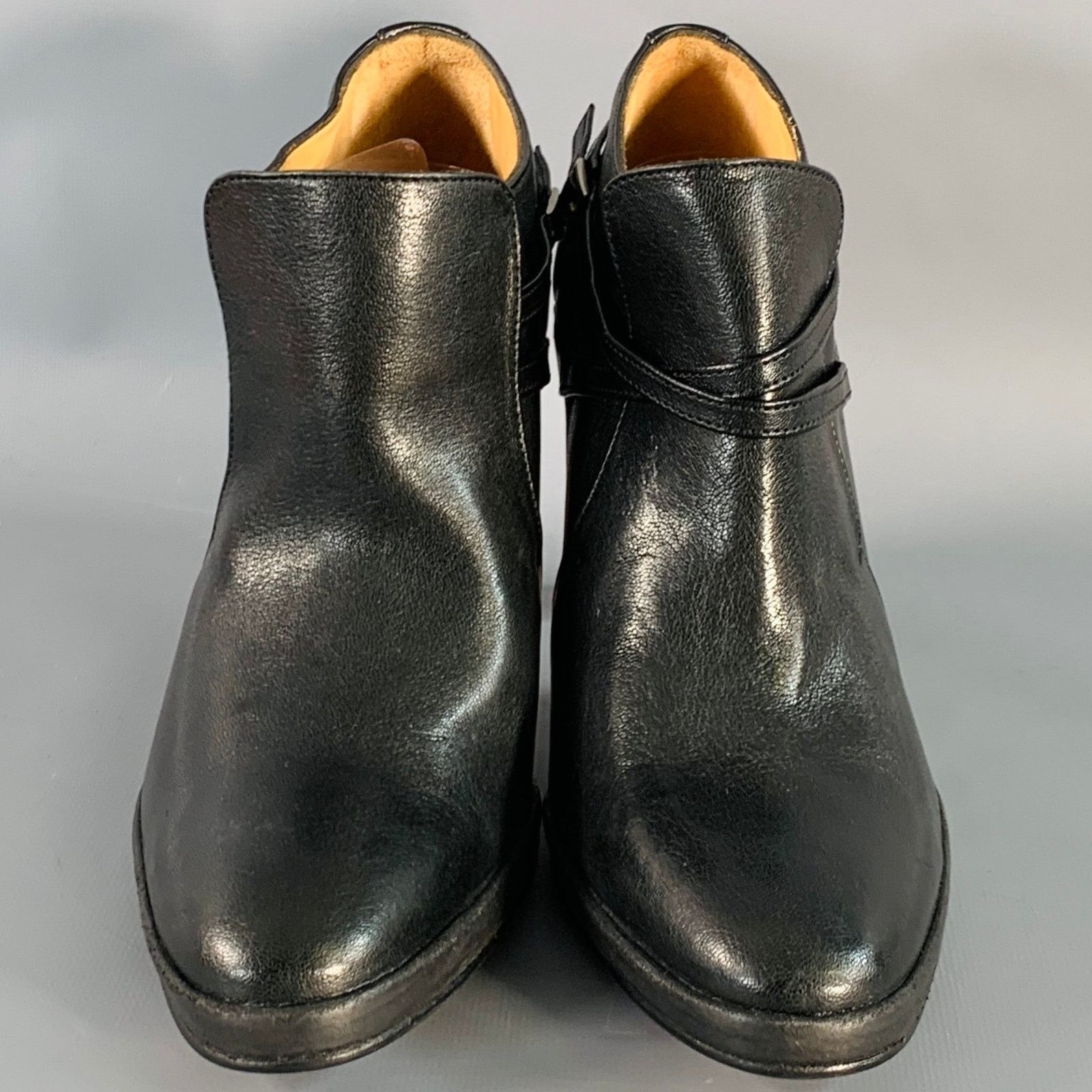 Other ATELIER VOISIN Leather Stacked Heel Buckle Ankle Bootie Size US 10 / IT 40 - 4 Thumbnail