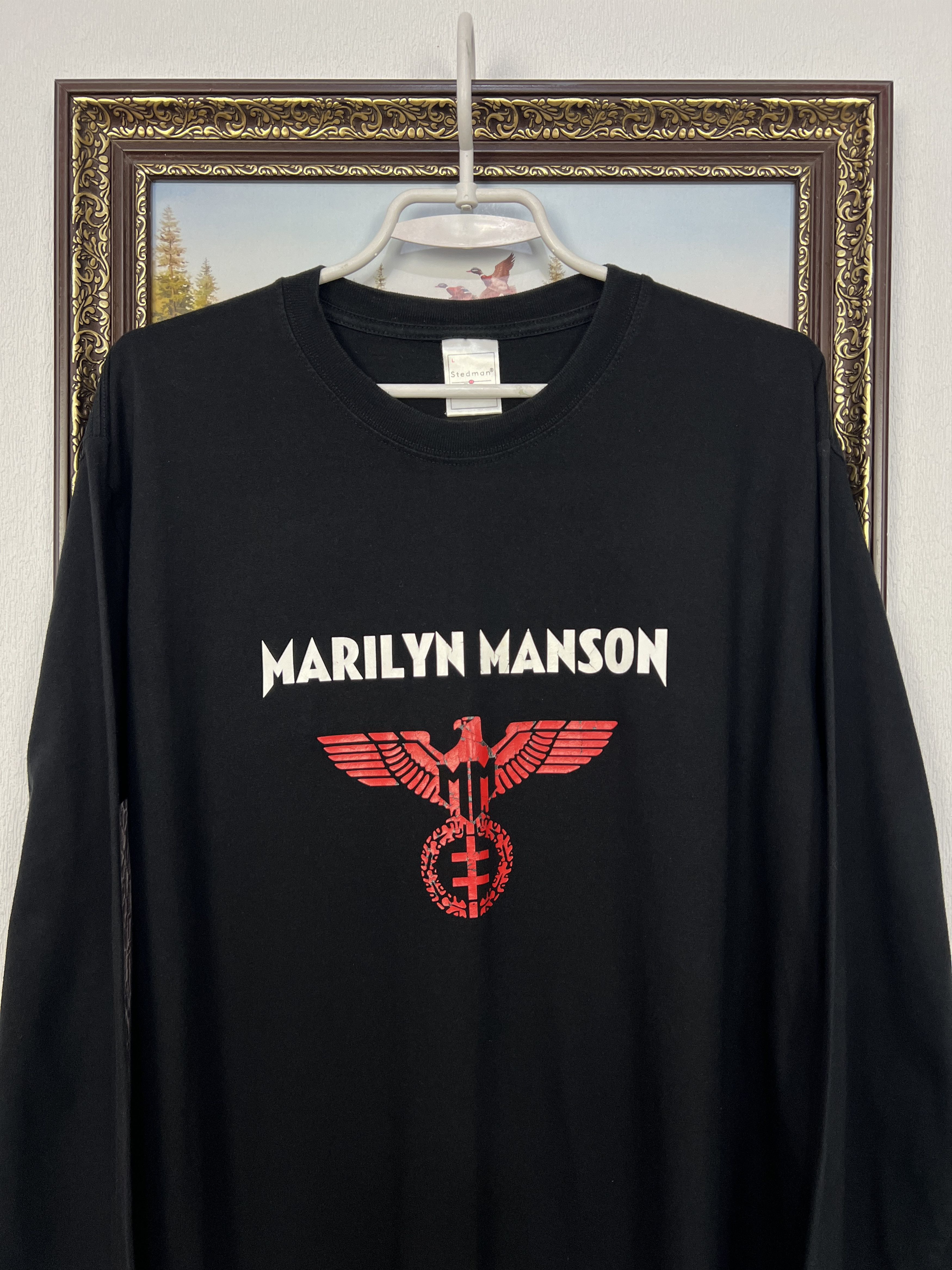 Vintage Vintage 2000's Marilyn Manson Eagle Goth Metal Shirt Size US L / EU 52-54 / 3 - 2 Thumbnail