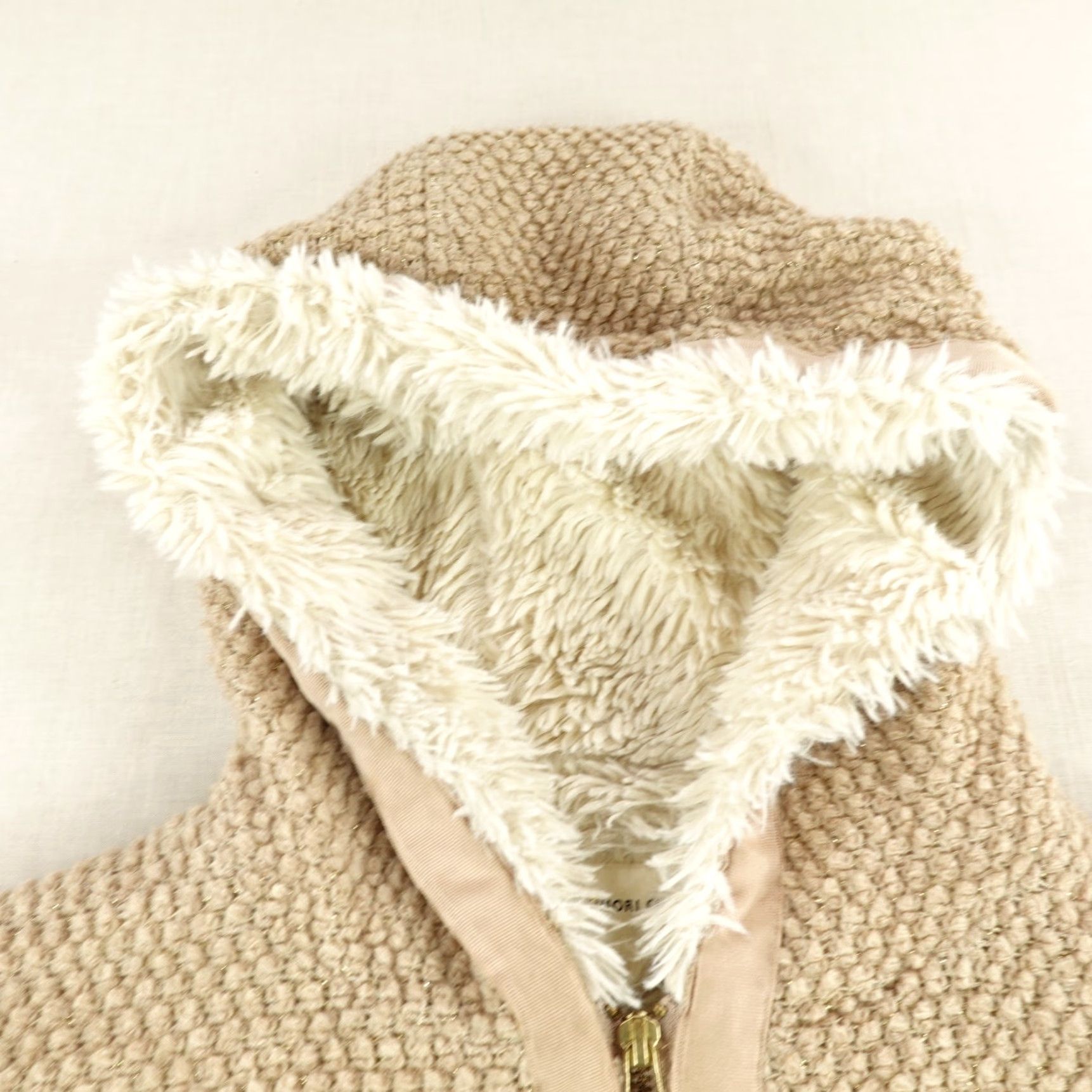 Issey Miyake VINTAGE ISSEY MIYAKE Tsumori Chisato Jacket Women M Beige Wool Hooded Sherpa Fleece Coat 90s Theme Womens Size M / US 6-8 / IT 42-44 - 2 Thumbnail