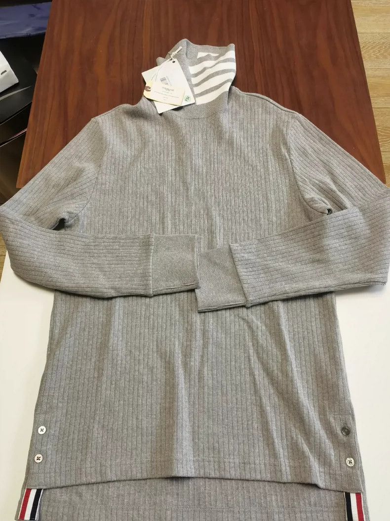 Thom Browne Thom Browne Gray Turtleneck Sweatshirt - dmc Size US L / EU 52-54 / 3 - 1 Thumbnail