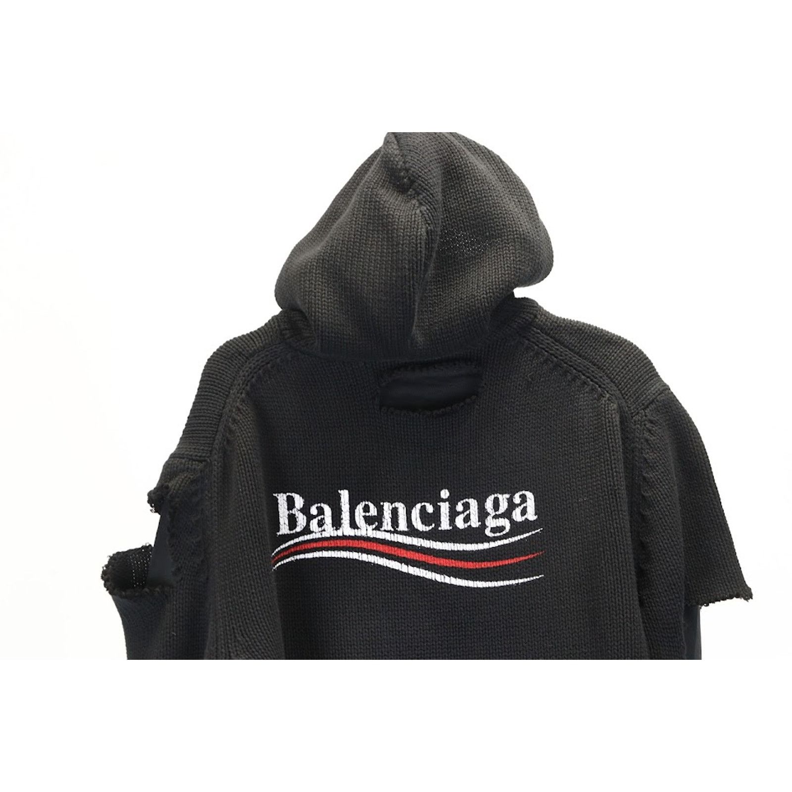 Balenciaga o1rshd1 Distressed Political Campaign Logo Cotton Hoodie Size US S / EU 44-46 / 1 - 5 Thumbnail