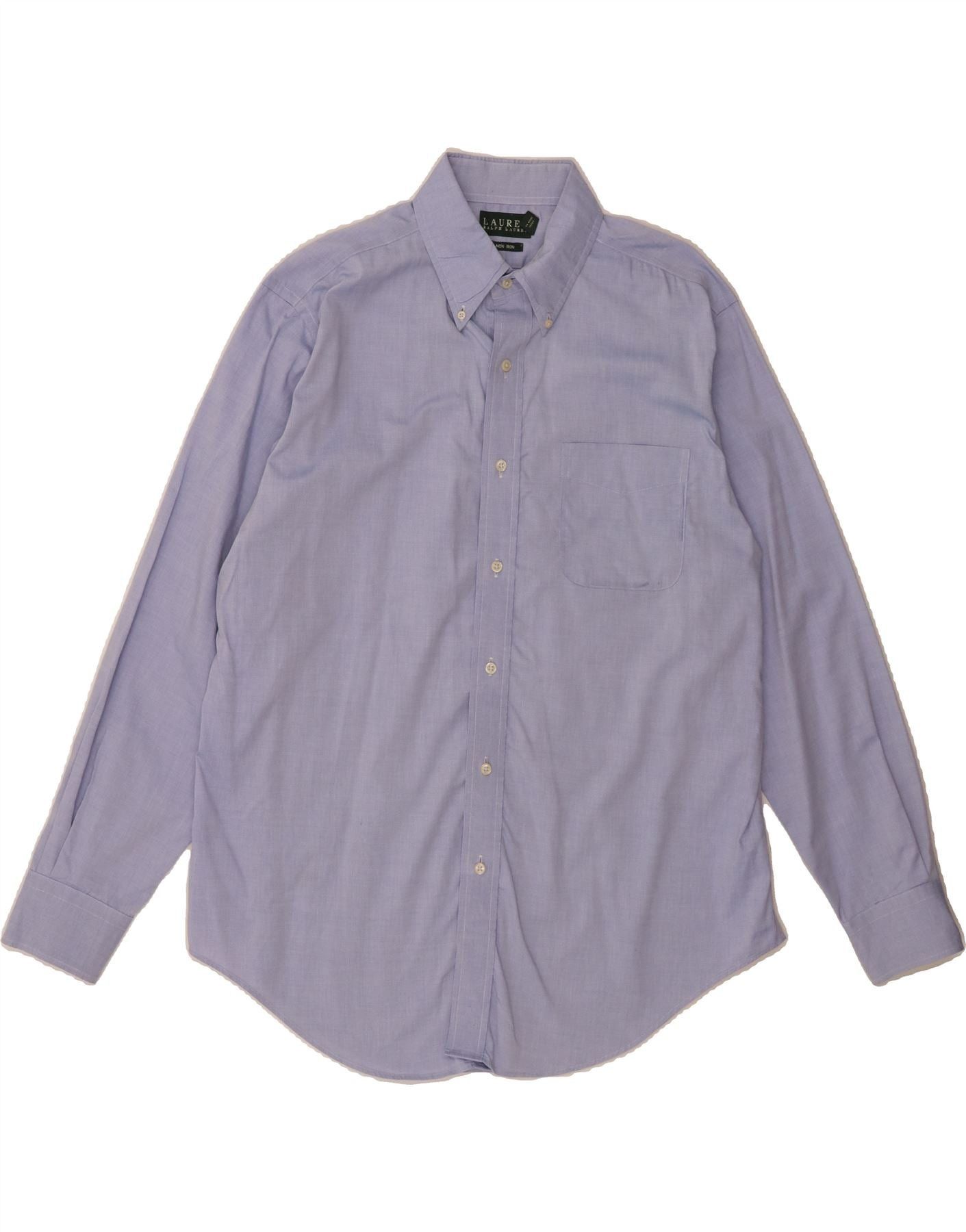 Ralph Lauren Mens Shirt 16 1/2 Large Blue Cotton Size US L / EU 52-54 / 3 - 1 Thumbnail