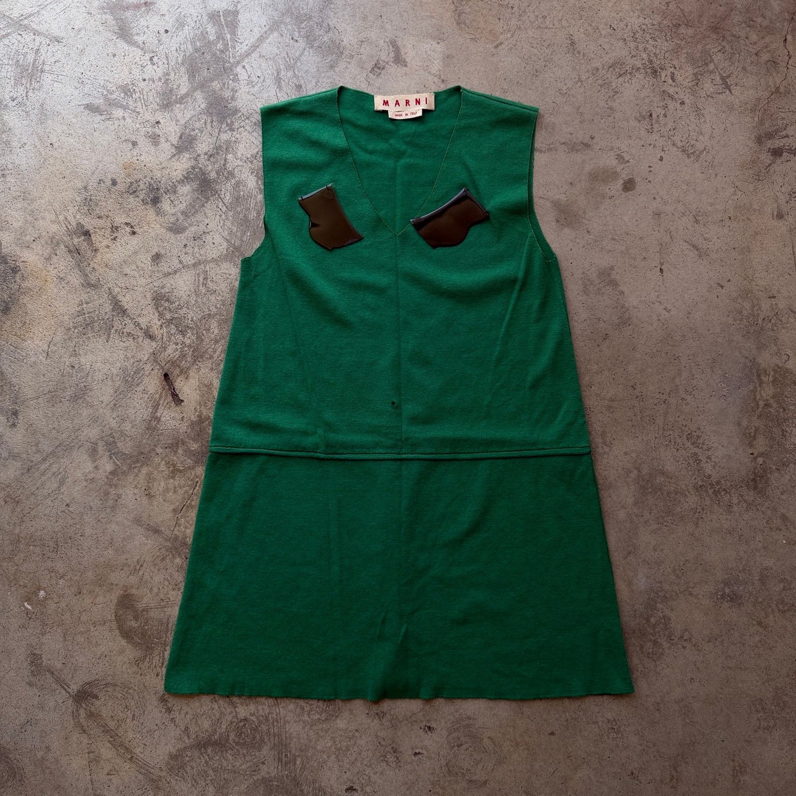 Marni Marni Green Sleeveless Knit Dress with Resin Embellishments Size M / US 6-8 / IT 42-44 - 2 Thumbnail