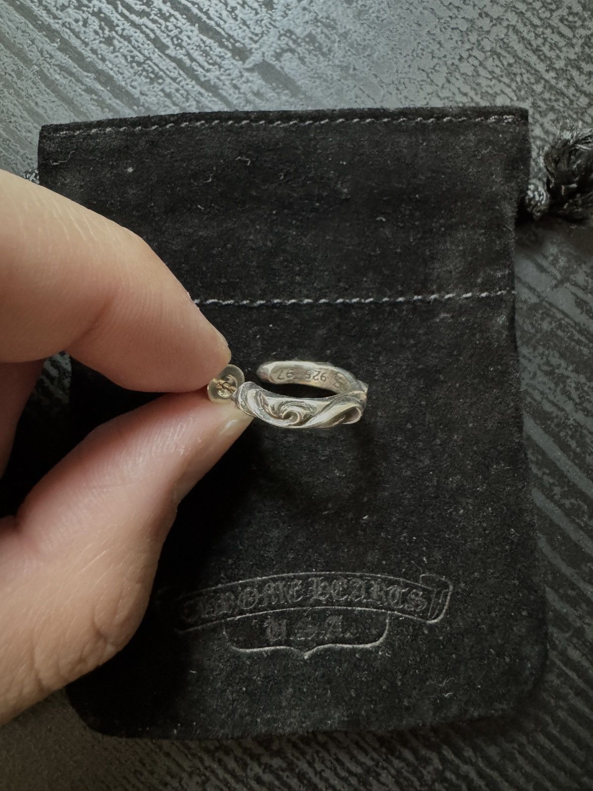 Chrome Hearts Chrome Hearts Silver Scroll Hoop Earring Size ONE SIZE - 5 Thumbnail