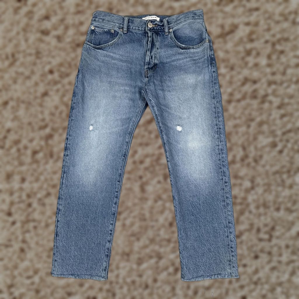 Pacsun PacSun Vintage Loose Crop Jeans Women 31x26 Button Fly Distressed Raw Hem Denim Size 24" / US 00 / IT 34 - 1 Thumbnail