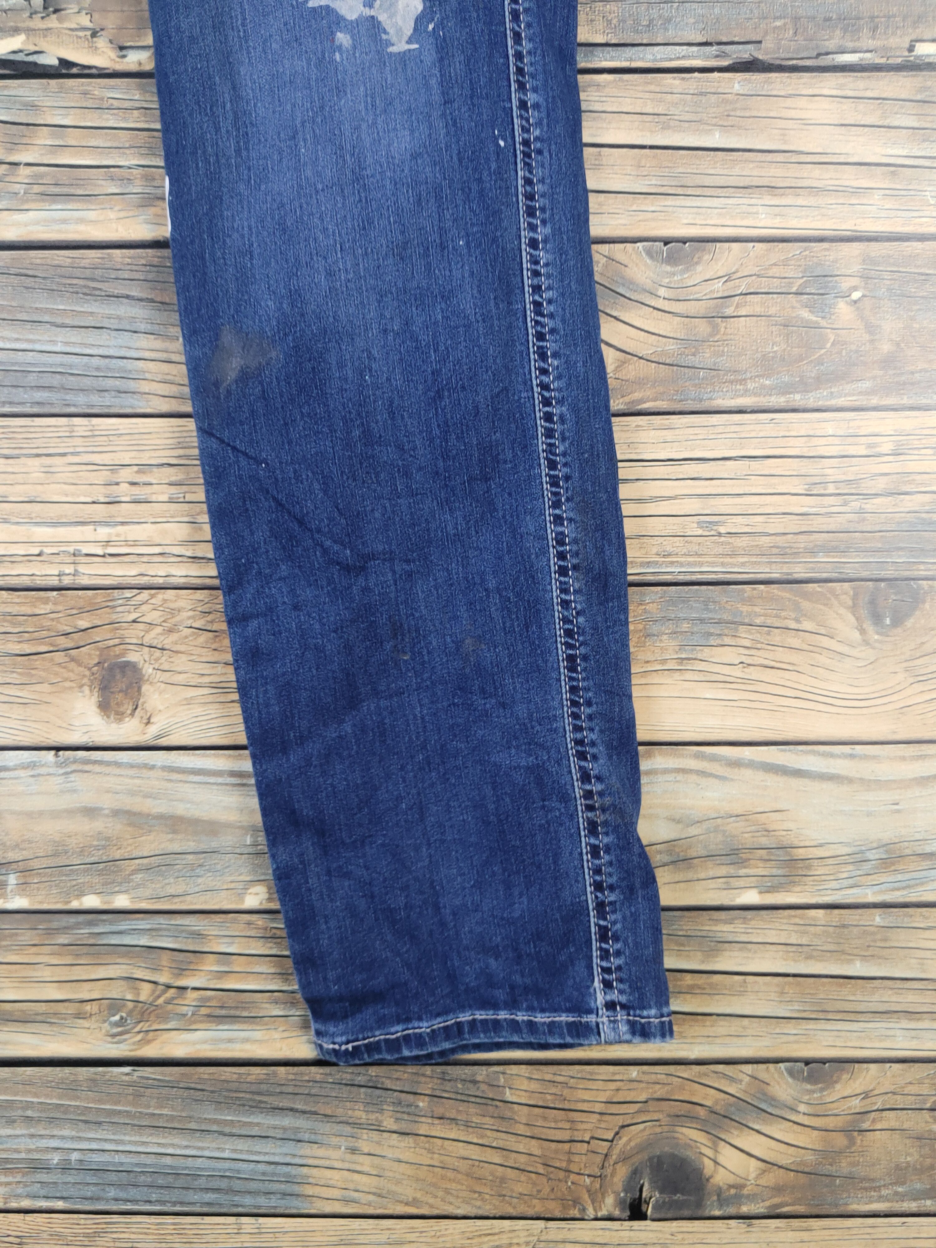 Japanese Brand FieldCore Dark Blue Distressed Ripped Soft Jeans #W1974 Size US 28 / EU 44 - 6 Thumbnail