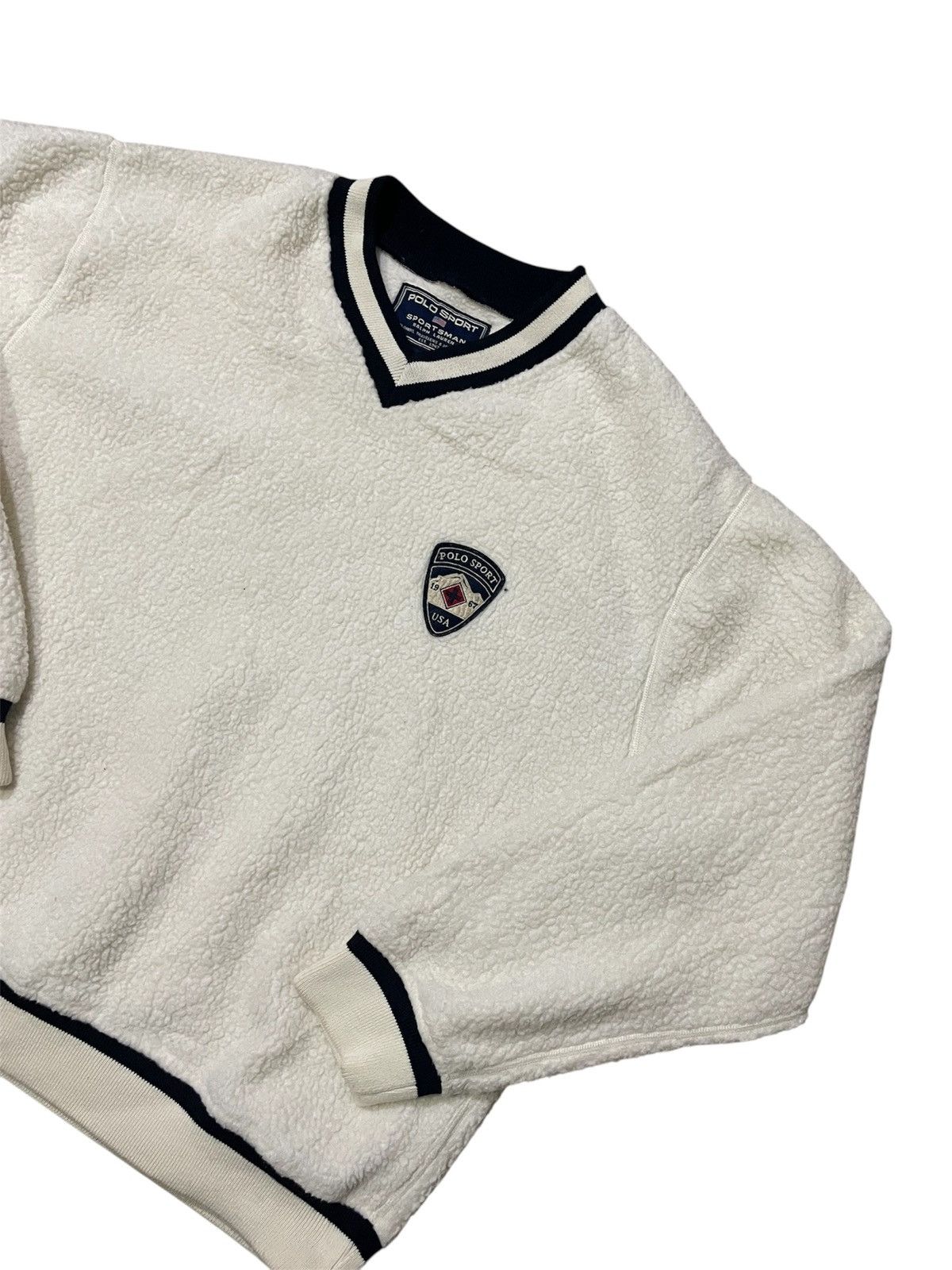 Polo Ralph Lauren × Ralph Lauren Sport × Vintage Polo Ralph Lauren Sport Sherpa Sweatshirt Size US XL / EU 56 / 4 - 2 Thumbnail