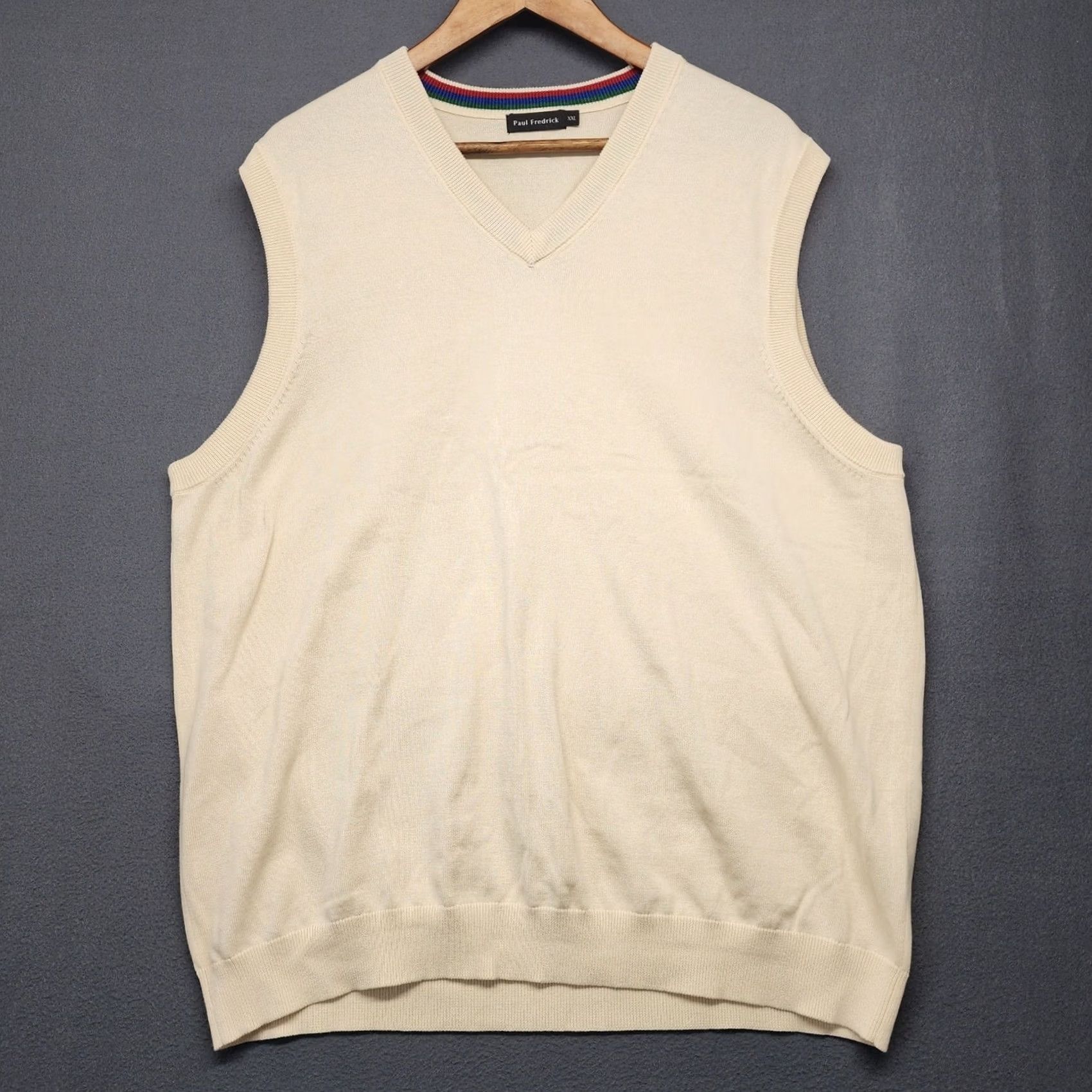 Vintage VINTAGE Paul Fredrick Sweater Vest Men 2XL Cream Supima Cotton Pullover Classic Knit Vest Mens XXL Knit Wool? Size US XXL / EU 58 / 5 - 2 Thumbnail