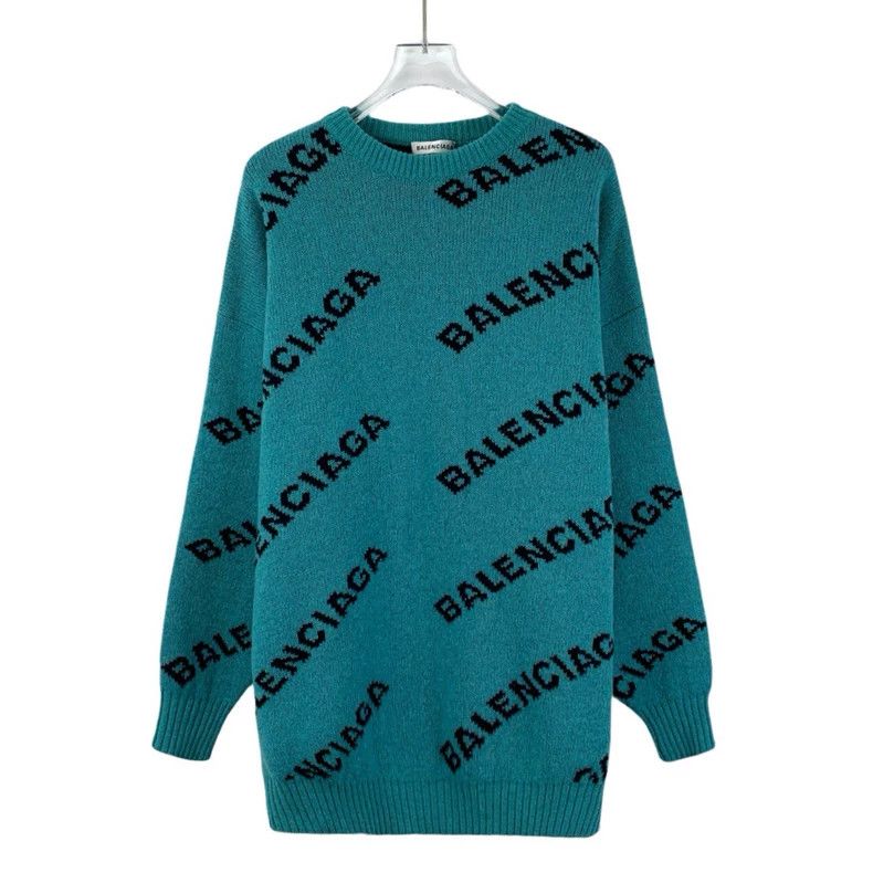 Other Balenciaga size 36 Blue logo monogrammed wool crew neck lo Size US XS / EU 42 / 0 - 1 Thumbnail