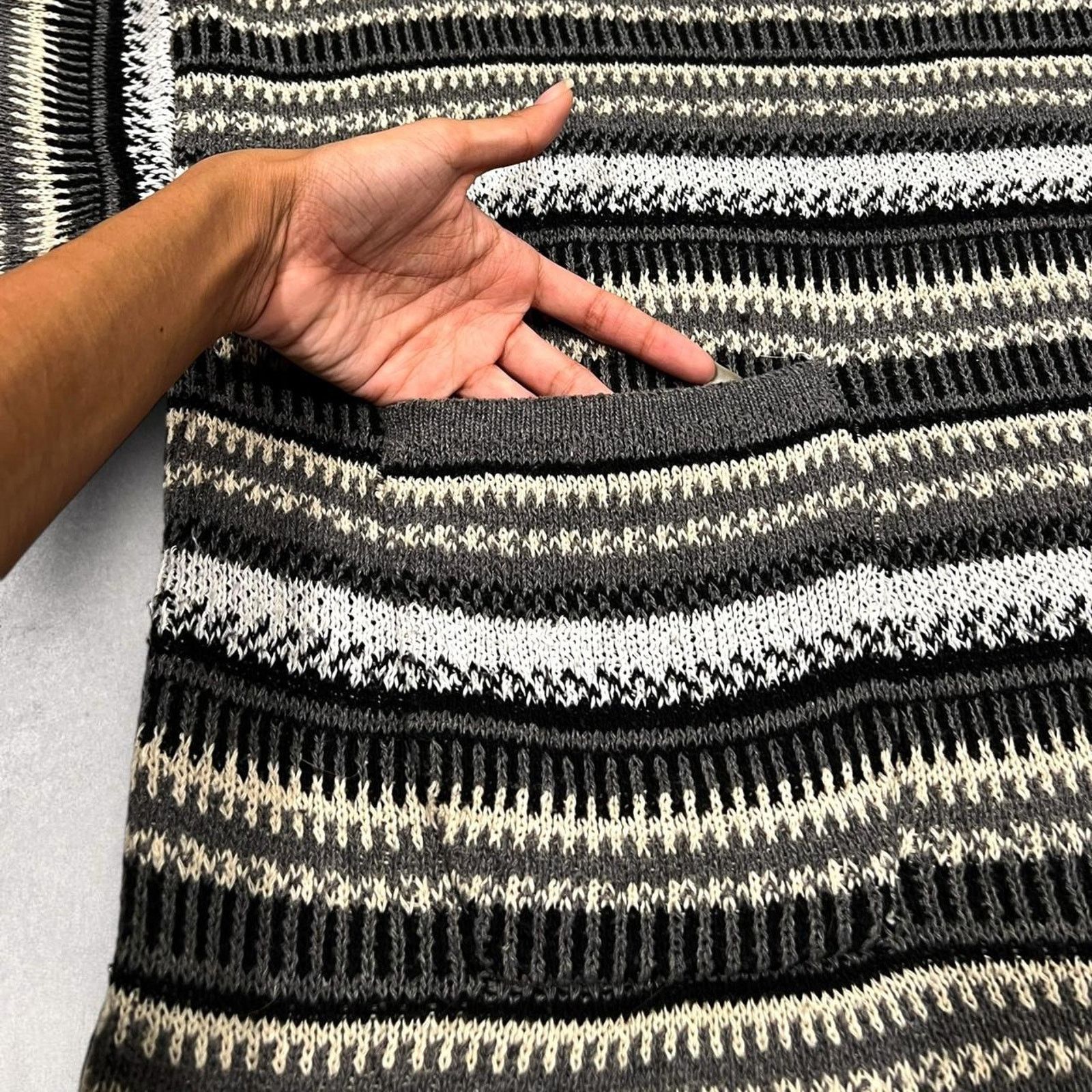 Vintage Vintage Striped Knit Sweater w/ Earthy Tones & Chest Pocket Size US L / EU 52-54 / 3 - 2 Thumbnail