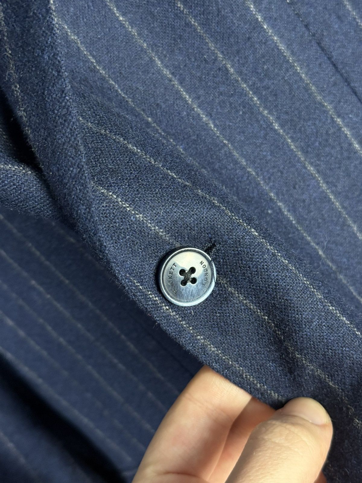 Hackett Hackett London Pinstripes Wool Men’s Blazer Jacket Size 46R - 6 Thumbnail