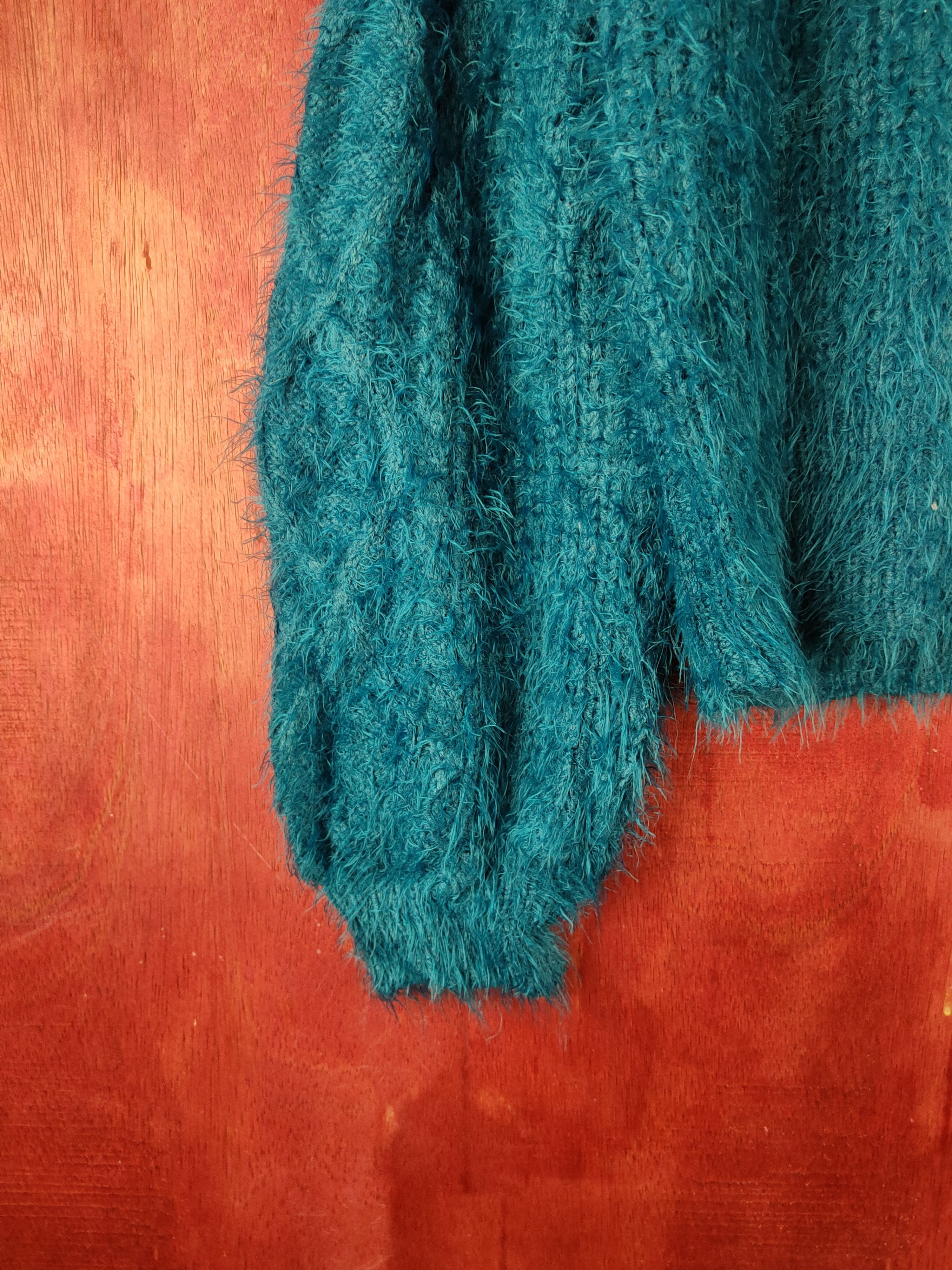 Homespun Knitwear × Japanese Brand Jouetie Turqouise Shag Shaggy Fur Mohair Knitwear #S2185 Size M / US 6-8 / IT 42-44 - 4 Thumbnail